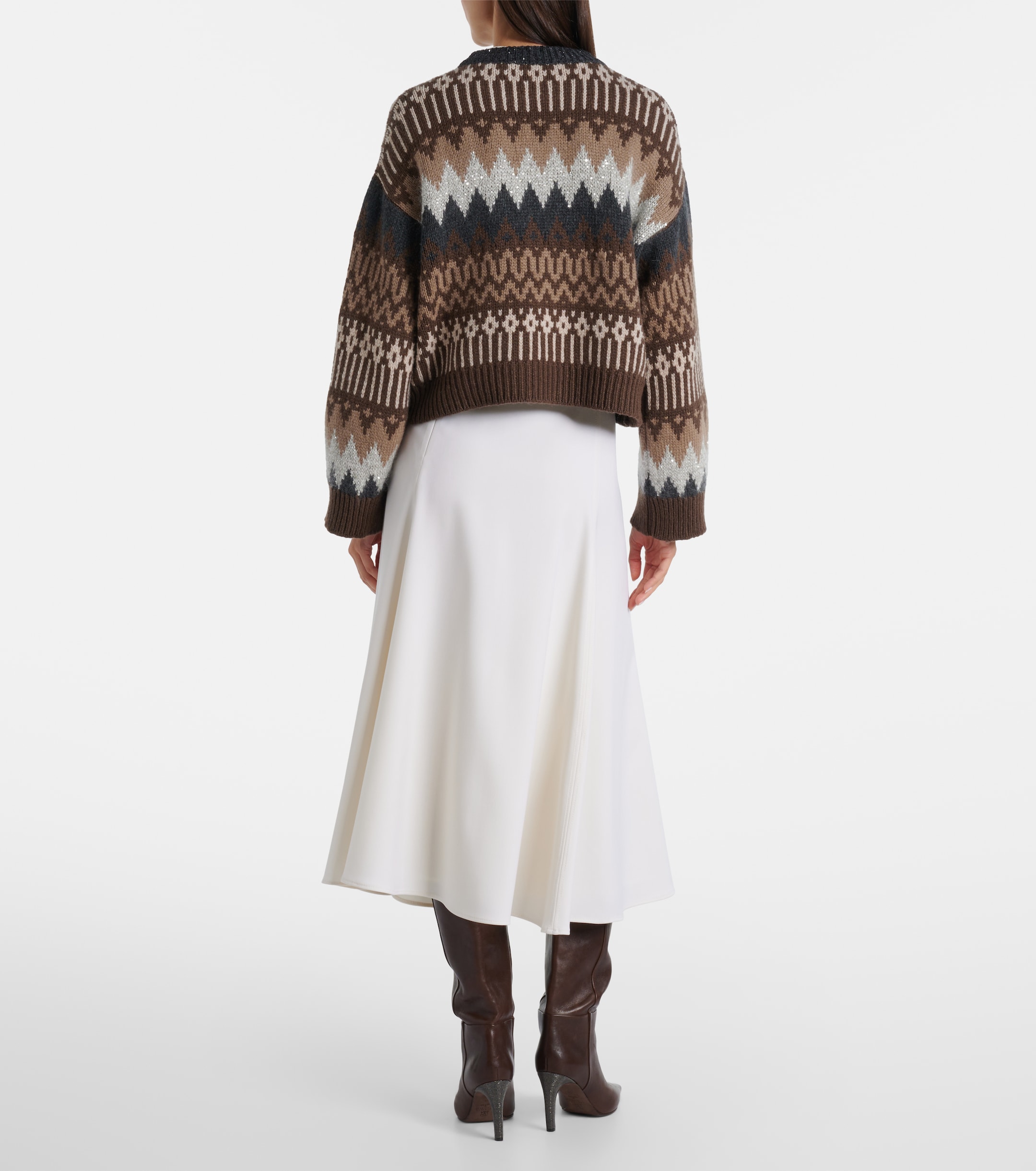 Brunello Cucinelli Cashmere jacquard sweater thumbnail