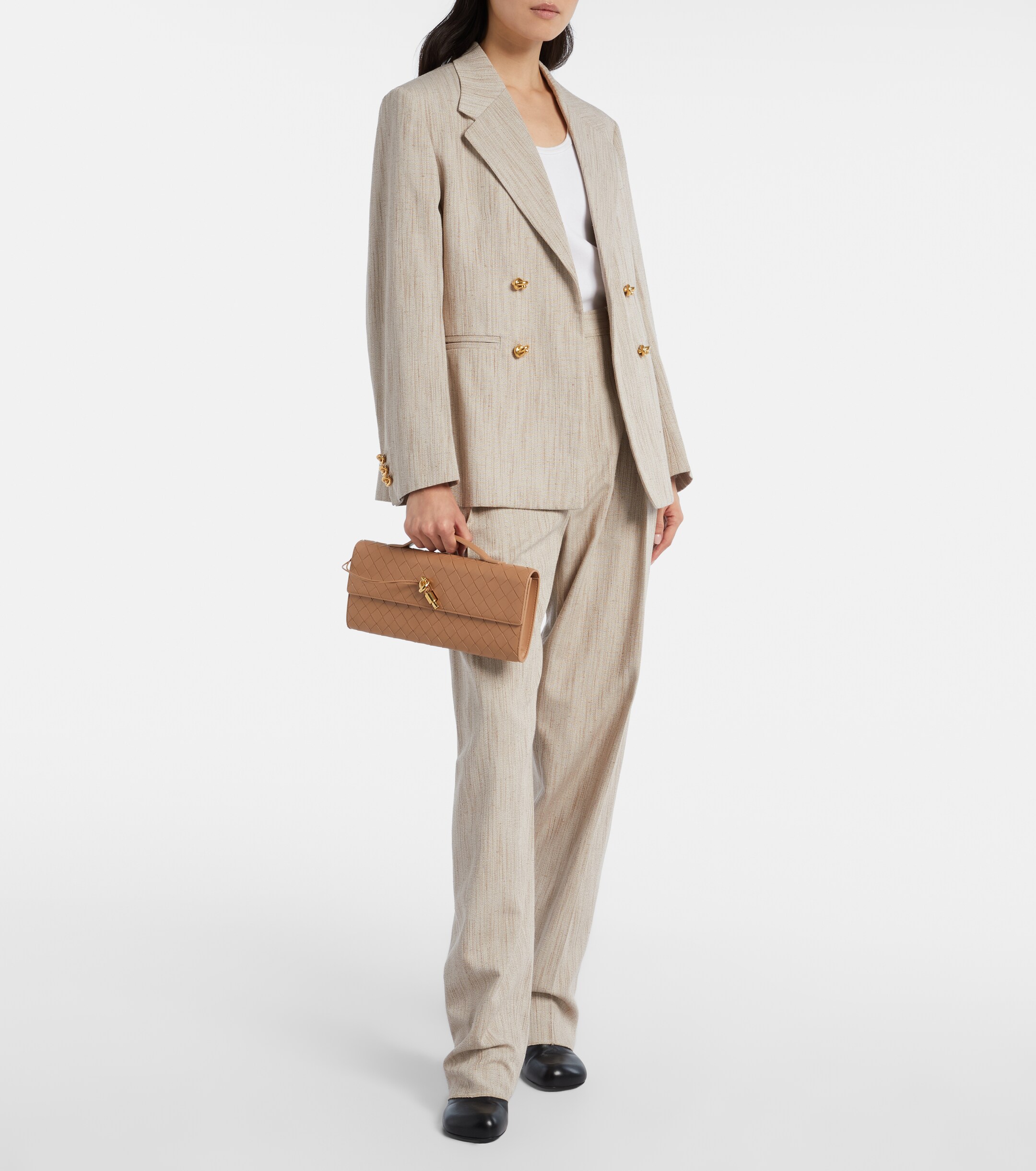 Bottega Veneta Andiamo Intrecciato leather clutch