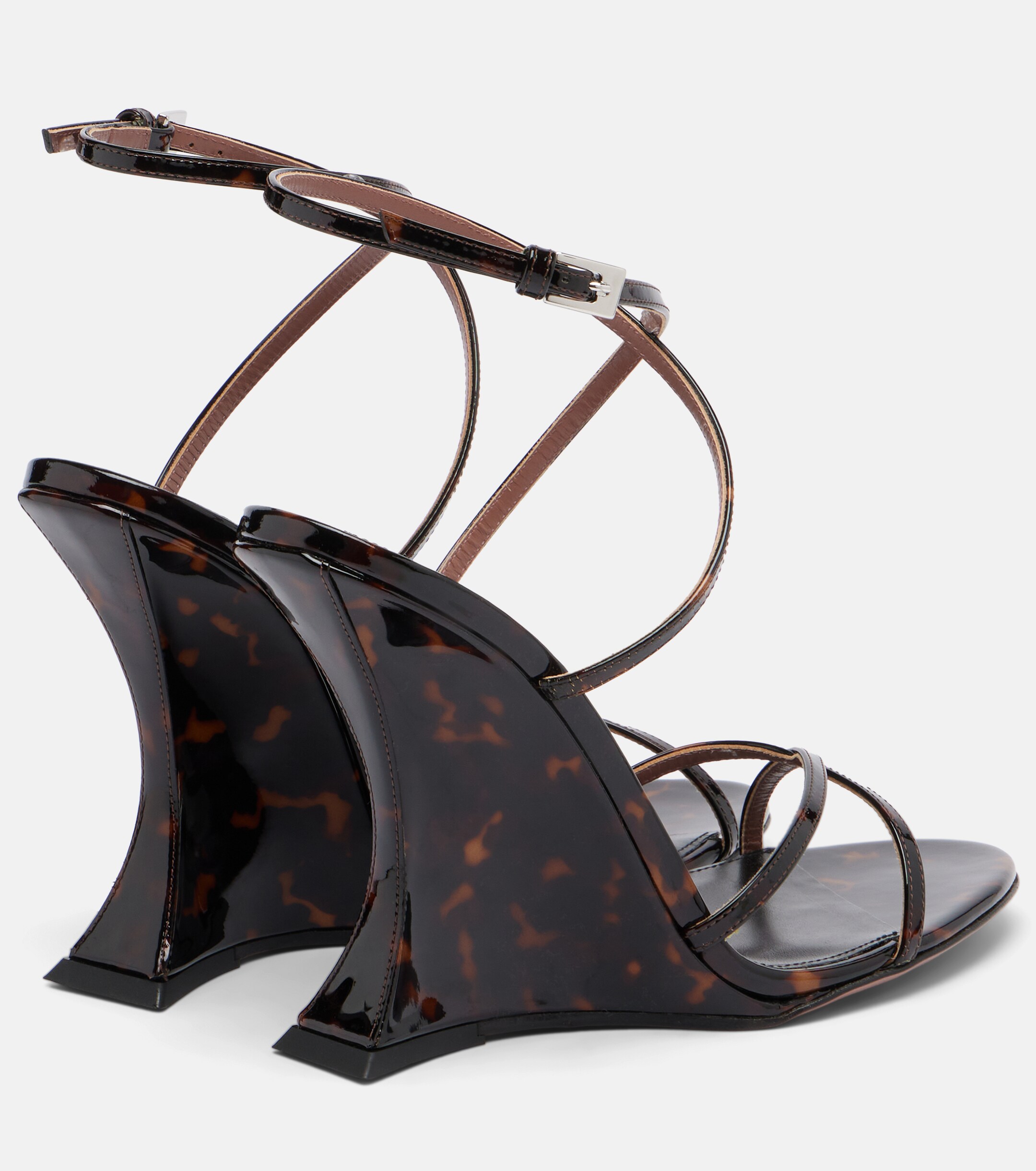 Paris Texas Paris Texas Nina printed patent leather wedge sandals