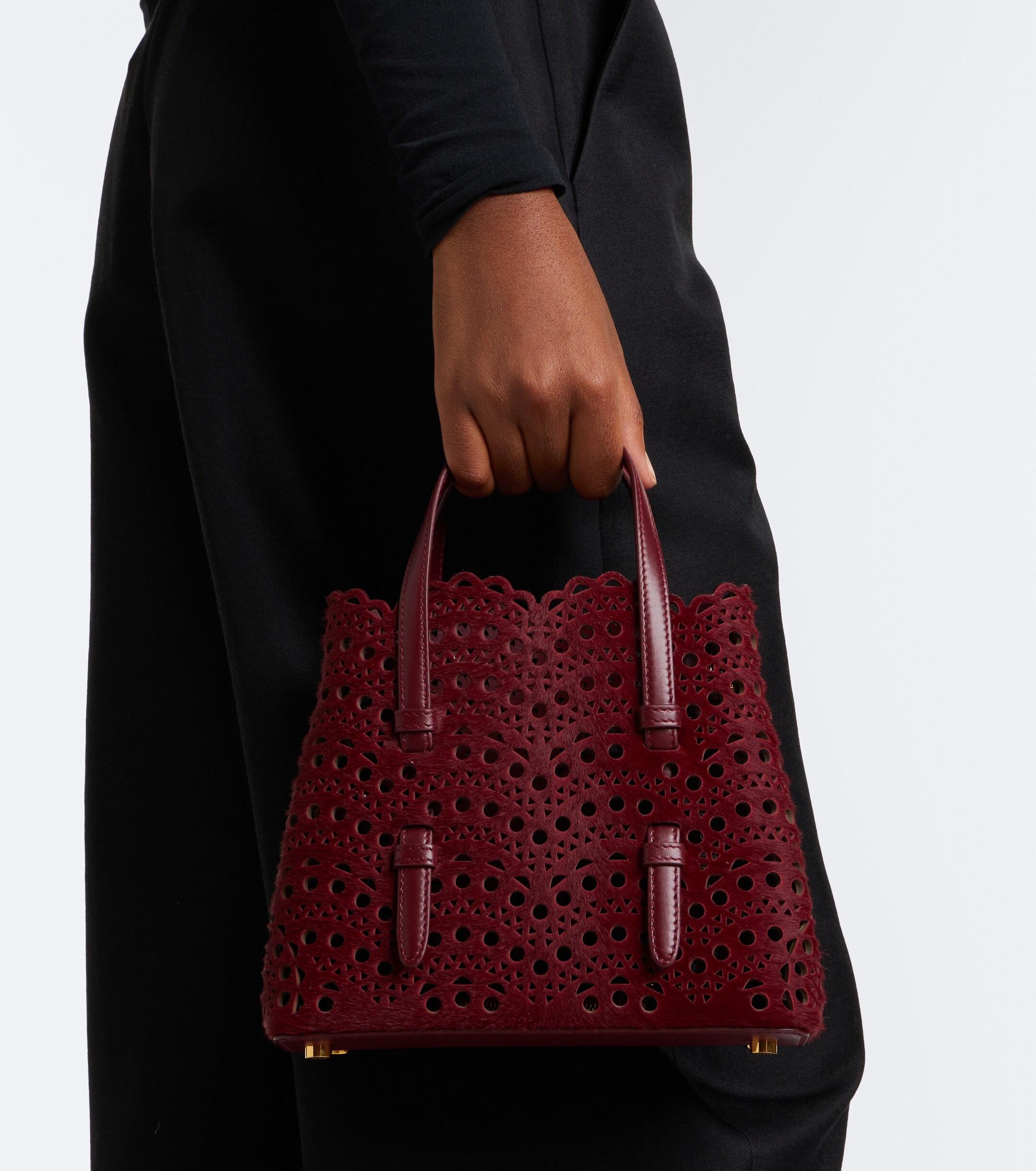 Alaïa Mina 20 Small calf hair top-handle bag