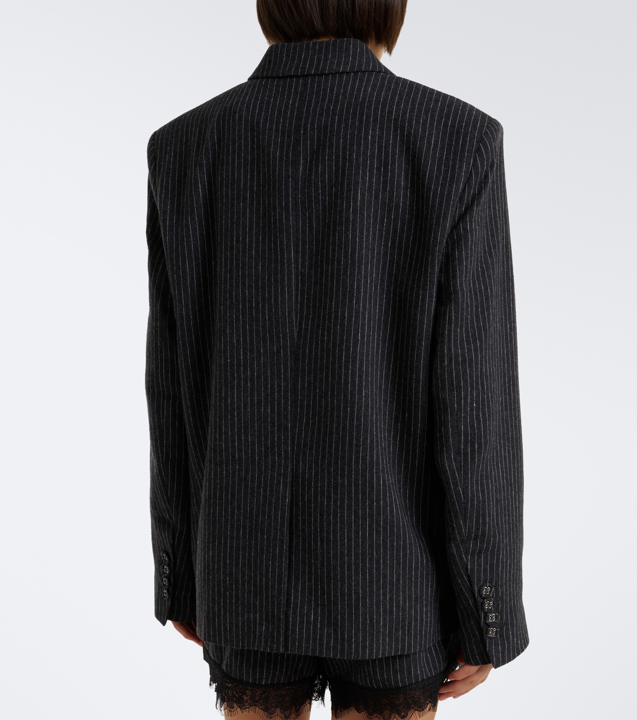GANNI Ganni Pinstripe flannel blazer