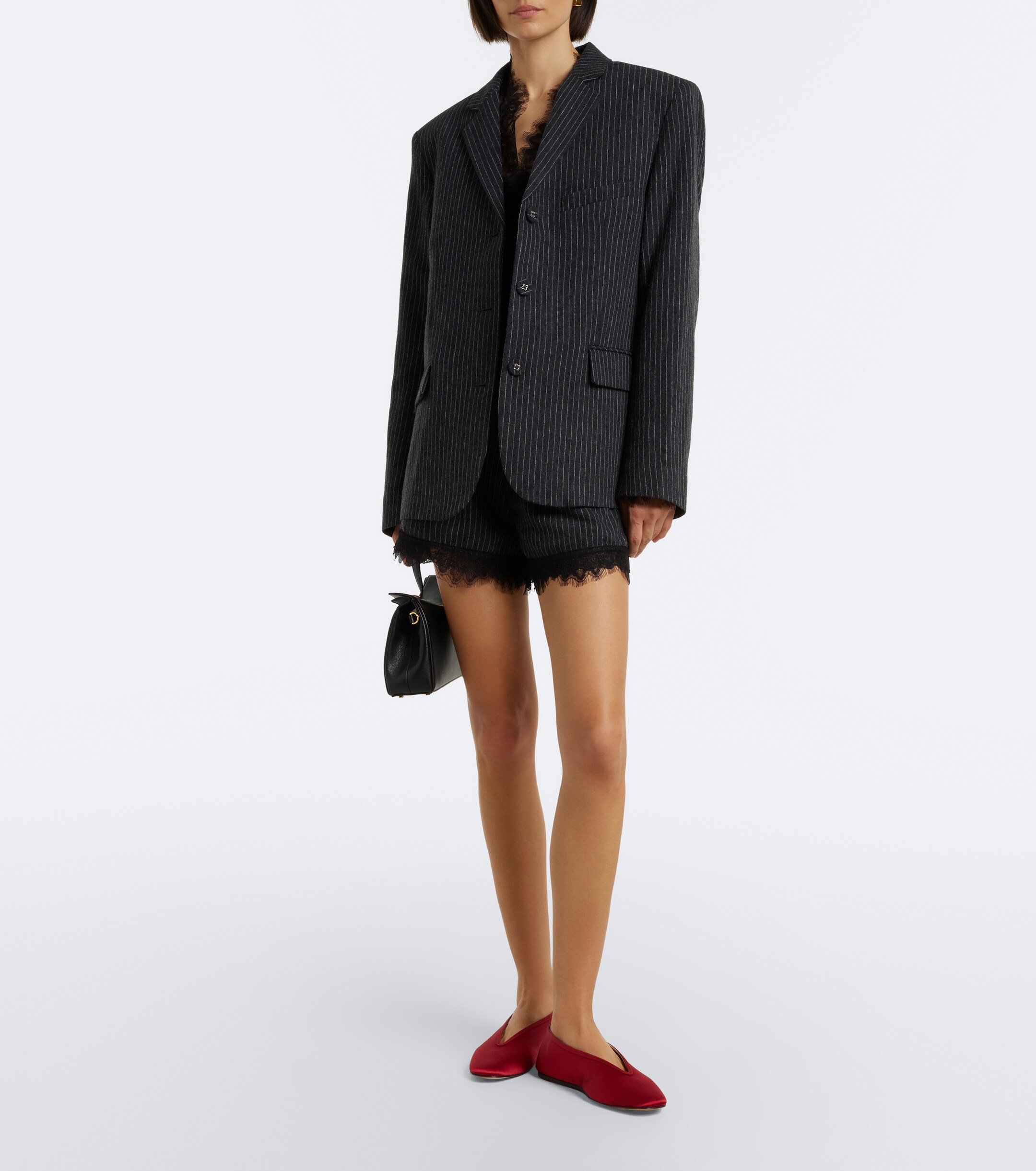 GANNI Ganni Pinstripe flannel blazer