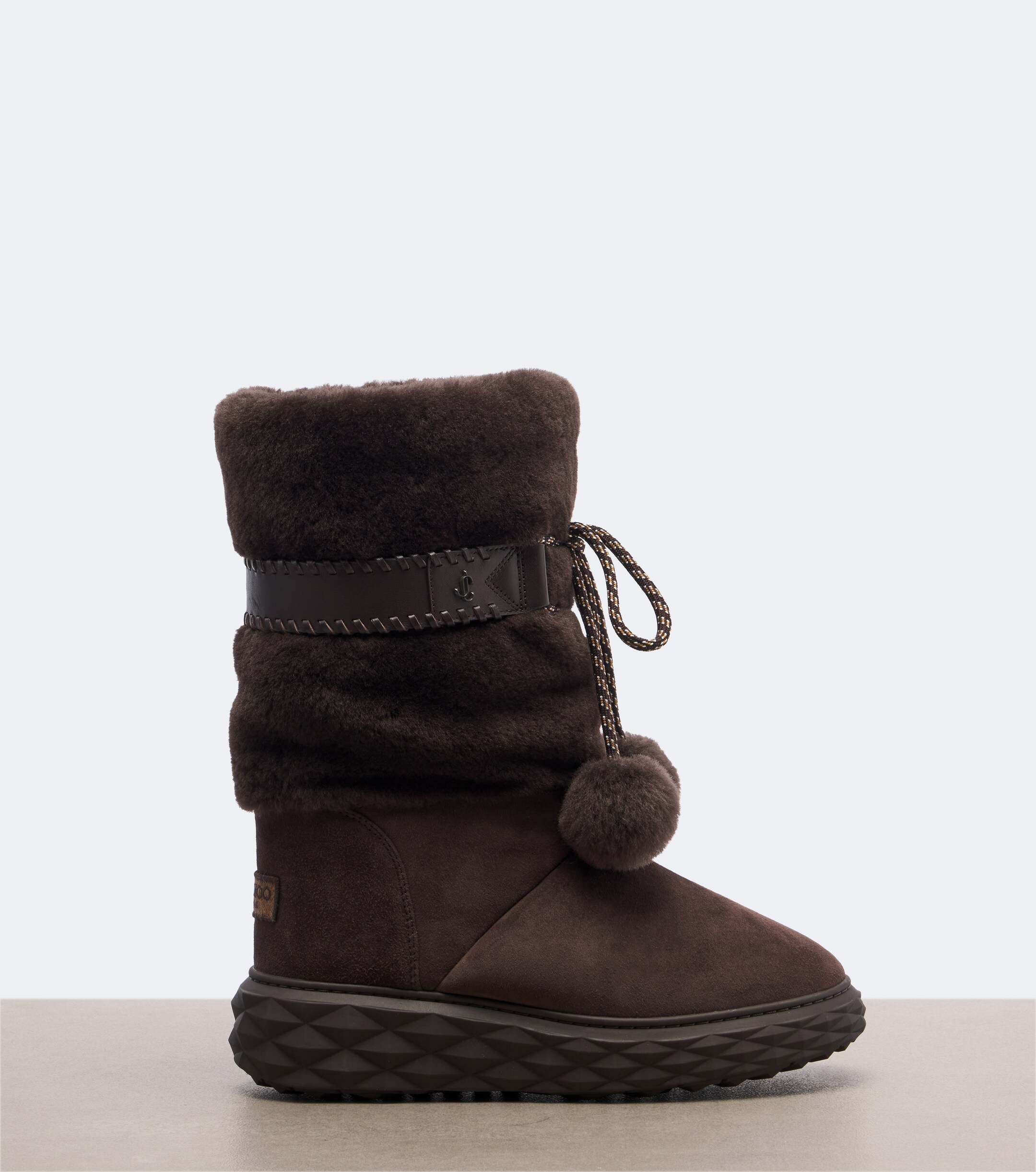 JIMMY CHOO Jimmy Choo Cobi shearling-trimmed suede platform boots