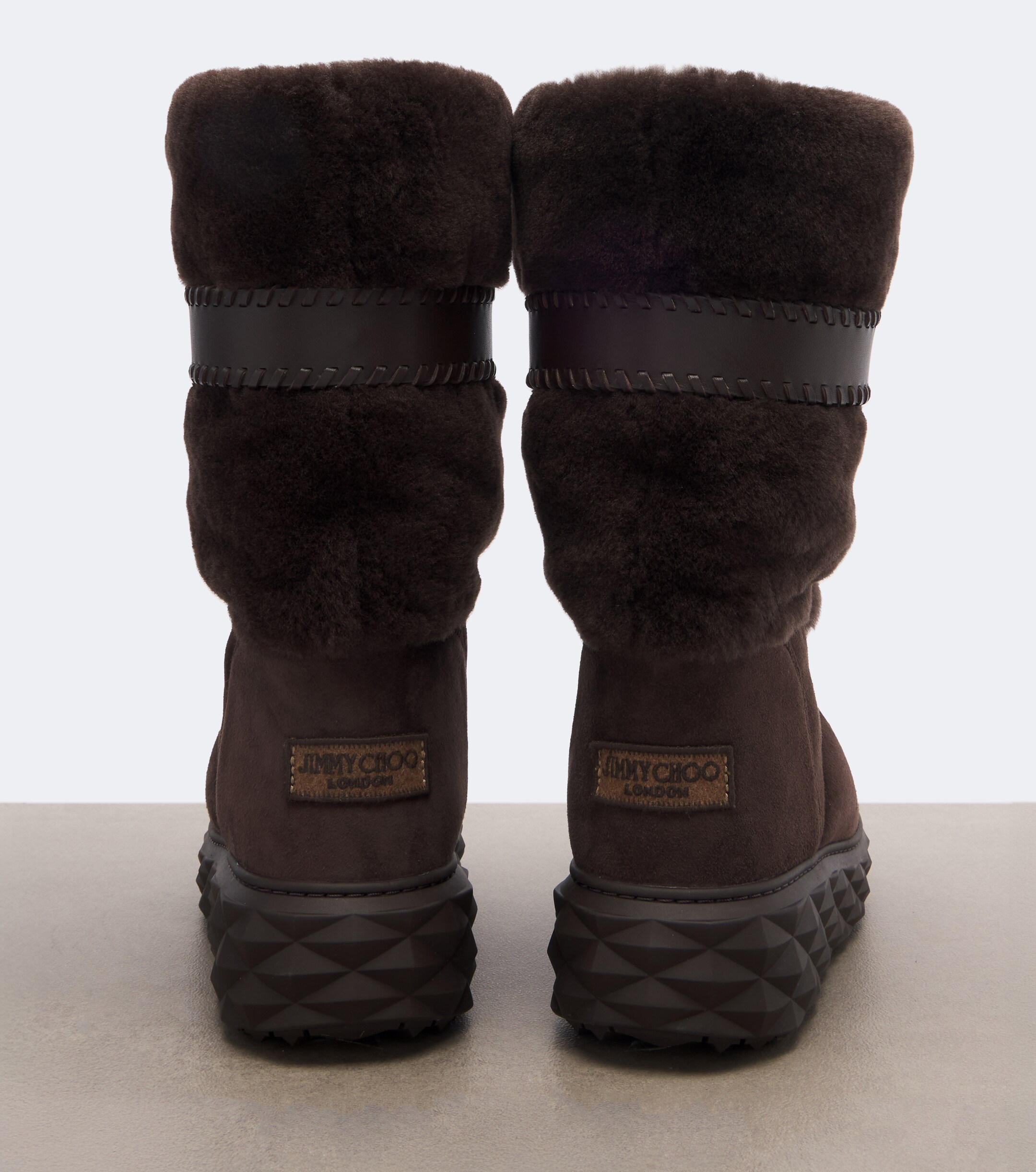 JIMMY CHOO Jimmy Choo Cobi shearling-trimmed suede platform boots