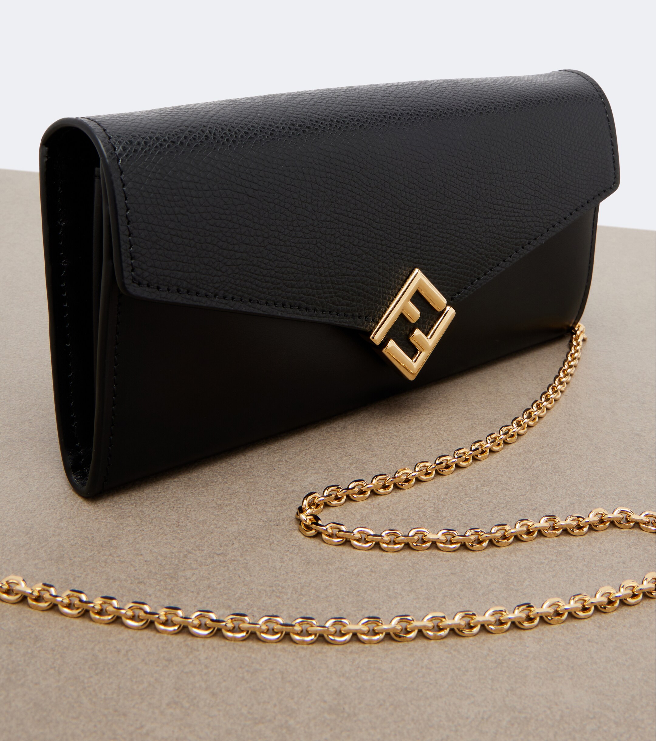 Fendi Fendi FF Diamonds leather wallet on chain