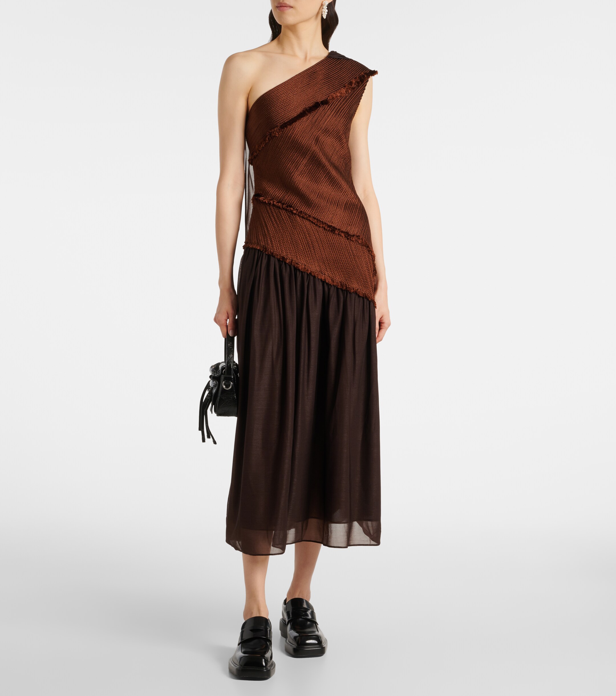 Xu Zhi - Asymmetrical draped midi dress | Plush