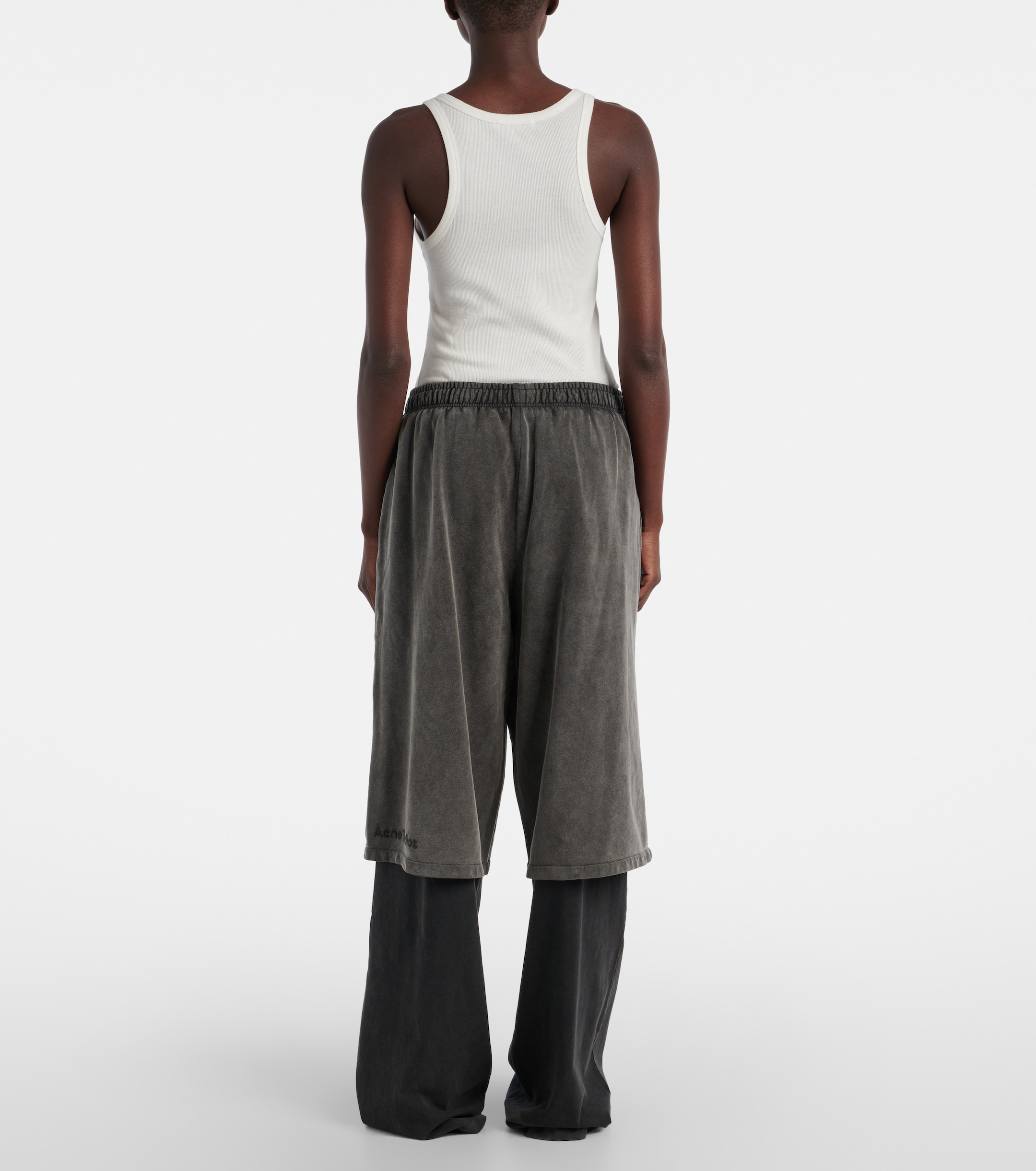 Acne Studios Layered cotton fleece sweatpants