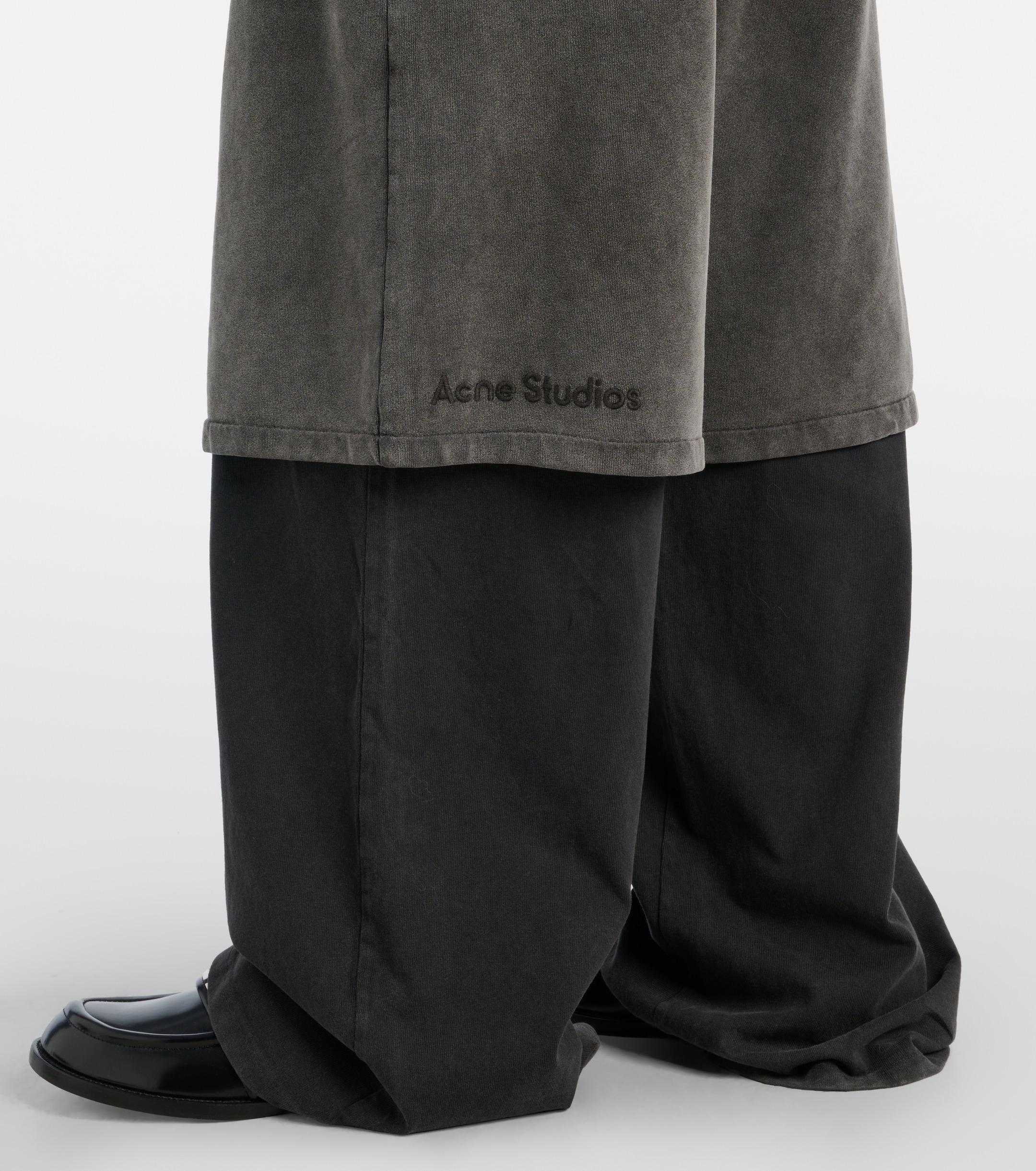 Acne Studios Layered cotton fleece sweatpants