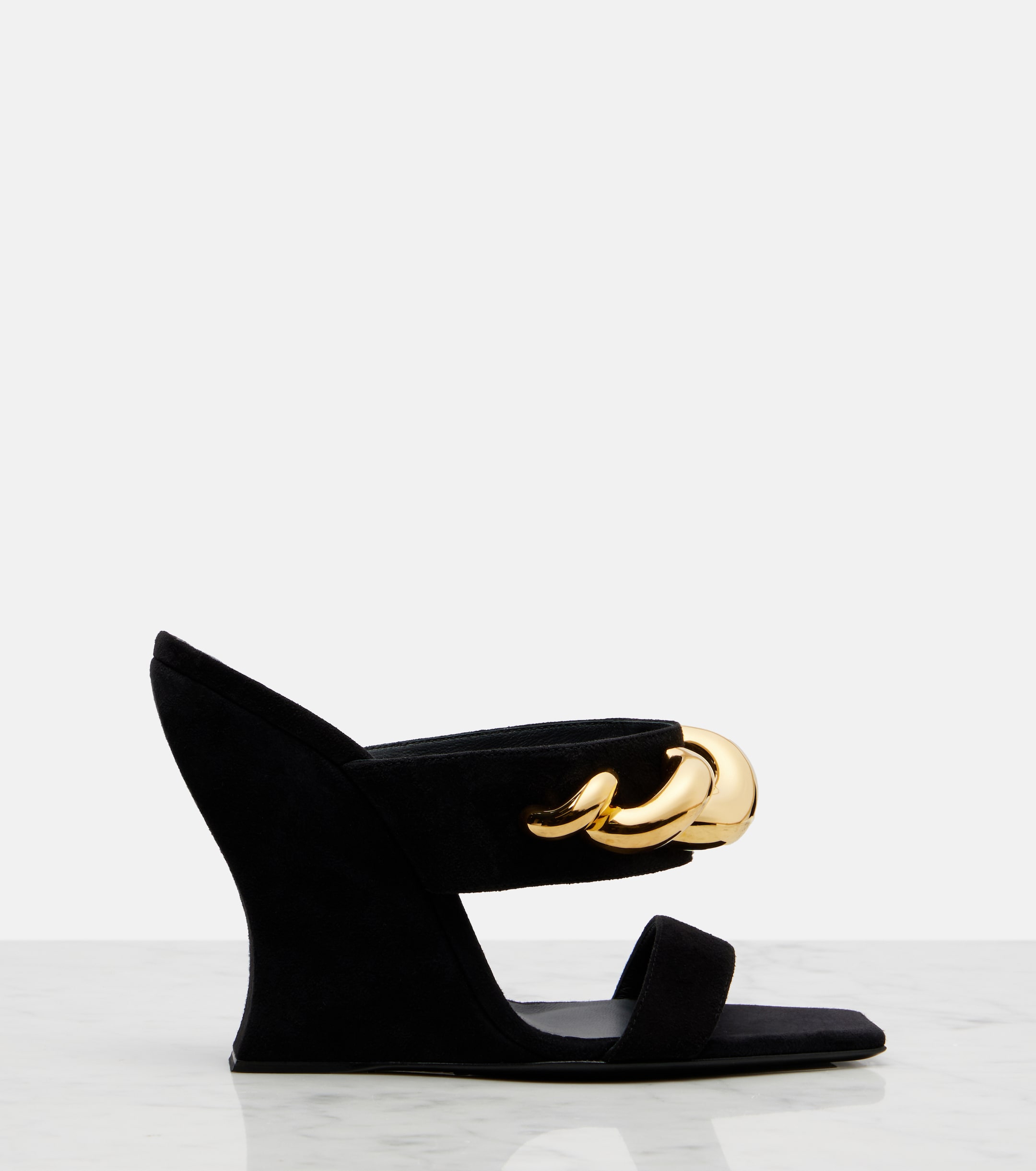 Alaïa Wave Jewel 110 suede wedge mules