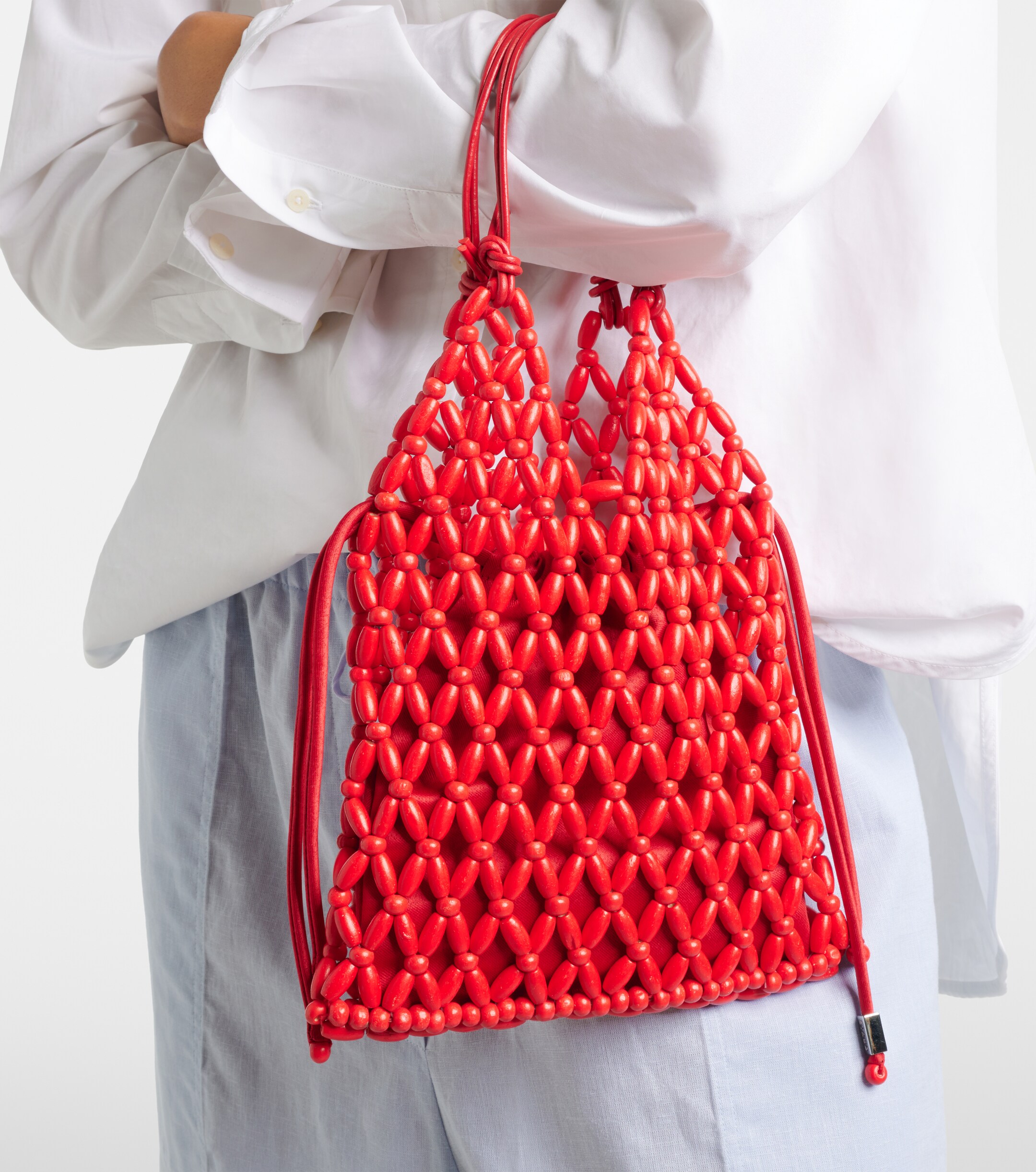 Staud Karla beaded top-handle bag