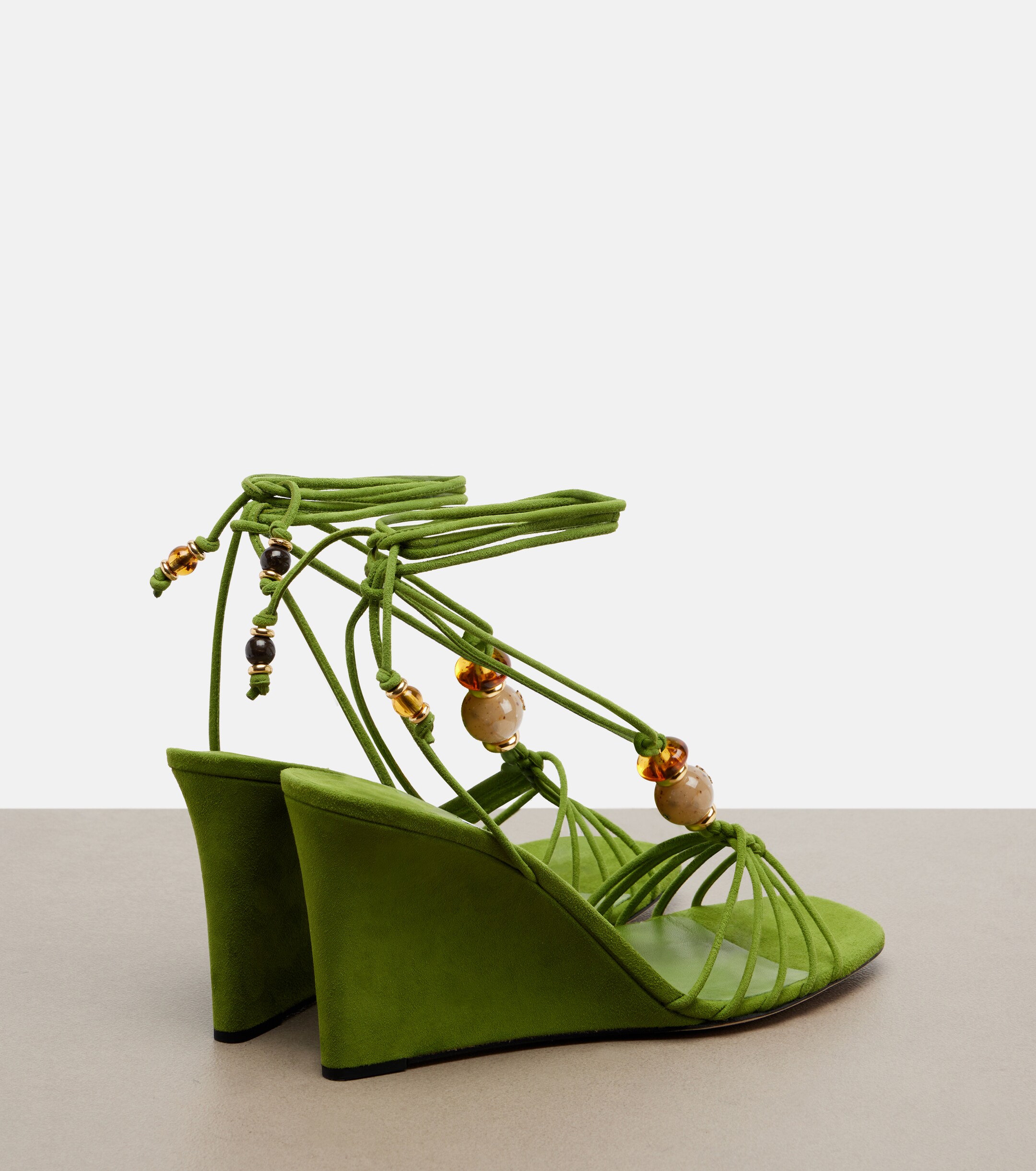JIMMY CHOO Jimmy Choo Lola embellished suede wedge sandals
