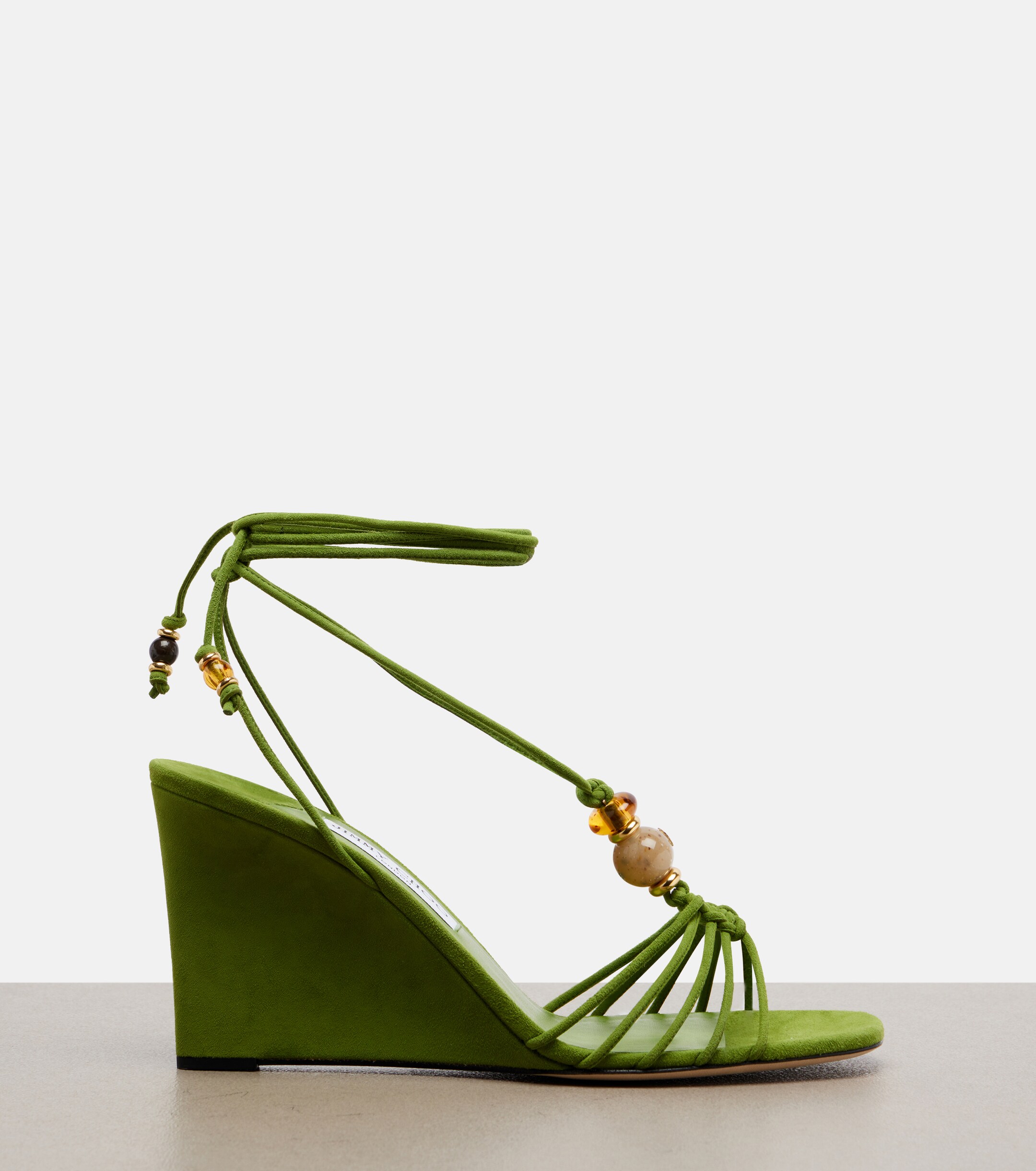 JIMMY CHOO Jimmy Choo Lola embellished suede wedge sandals