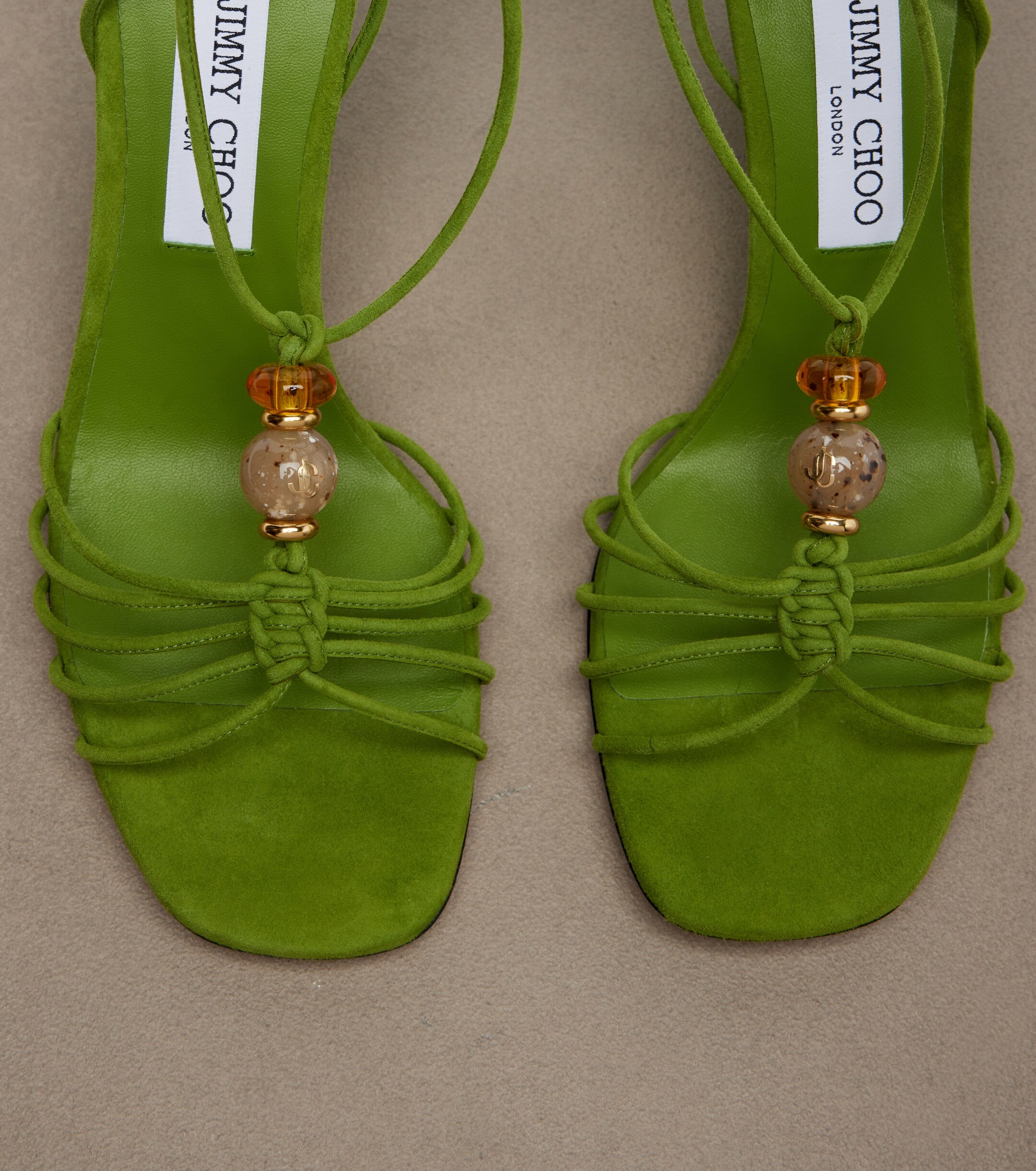 JIMMY CHOO Jimmy Choo Lola embellished suede wedge sandals