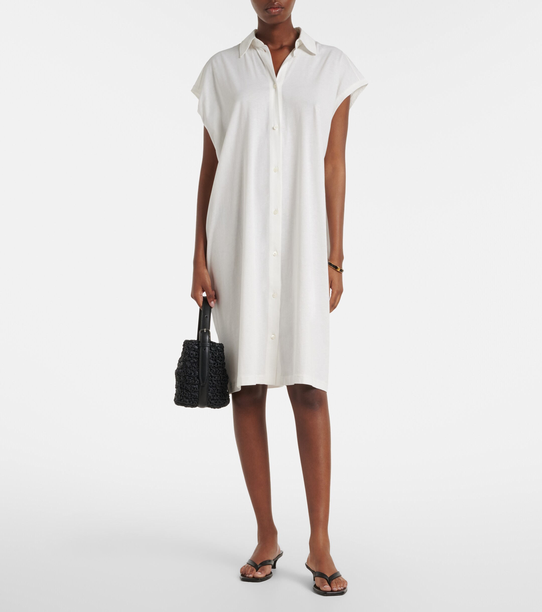 TOTEME Belted Small raffia top-handle bag