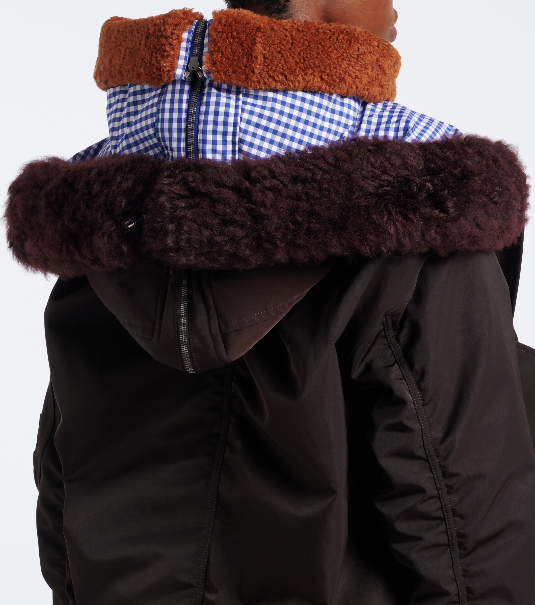 Loewe Loewe Gingham hooded layered technical jacket