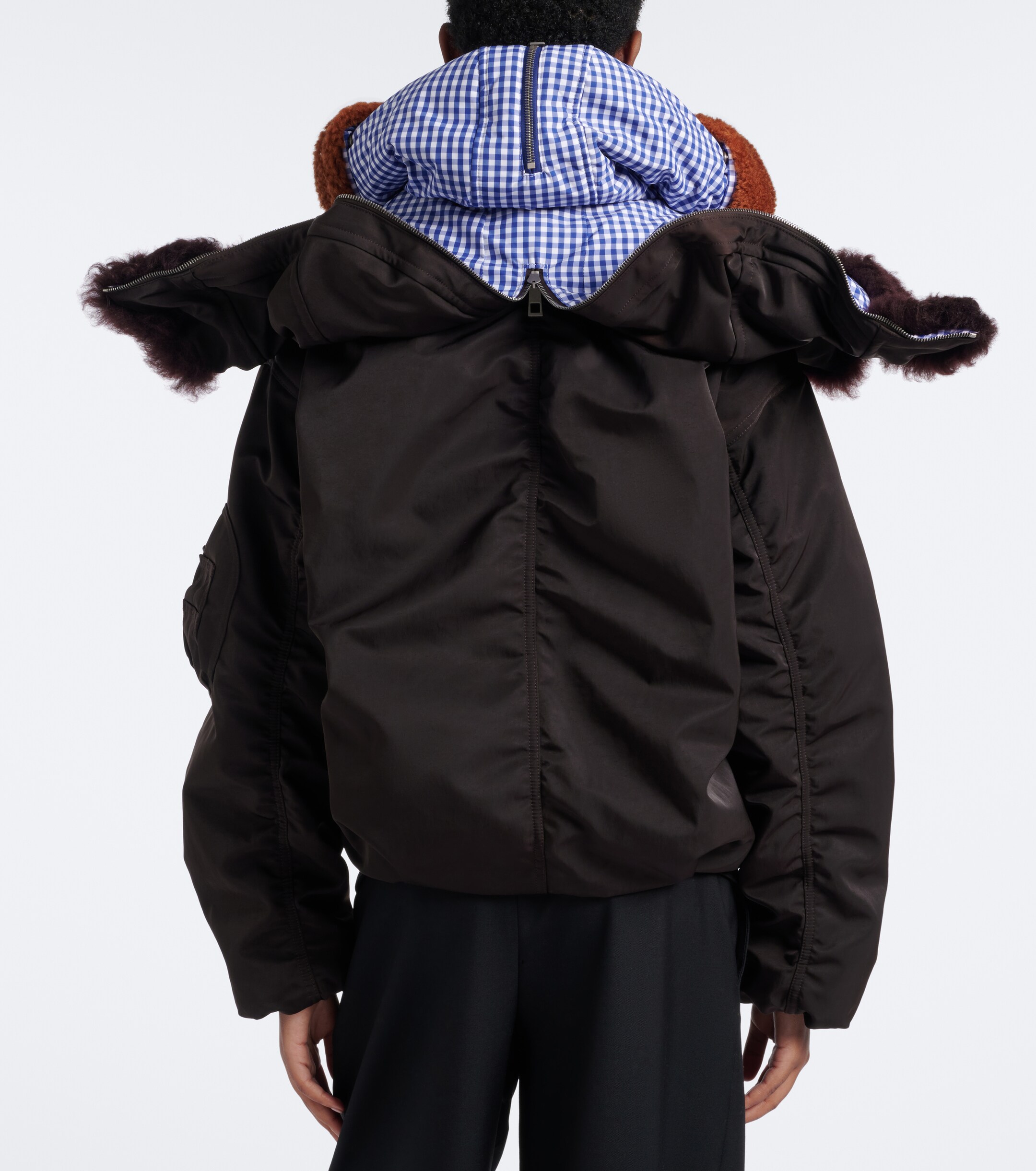 Loewe Loewe Gingham hooded layered technical jacket