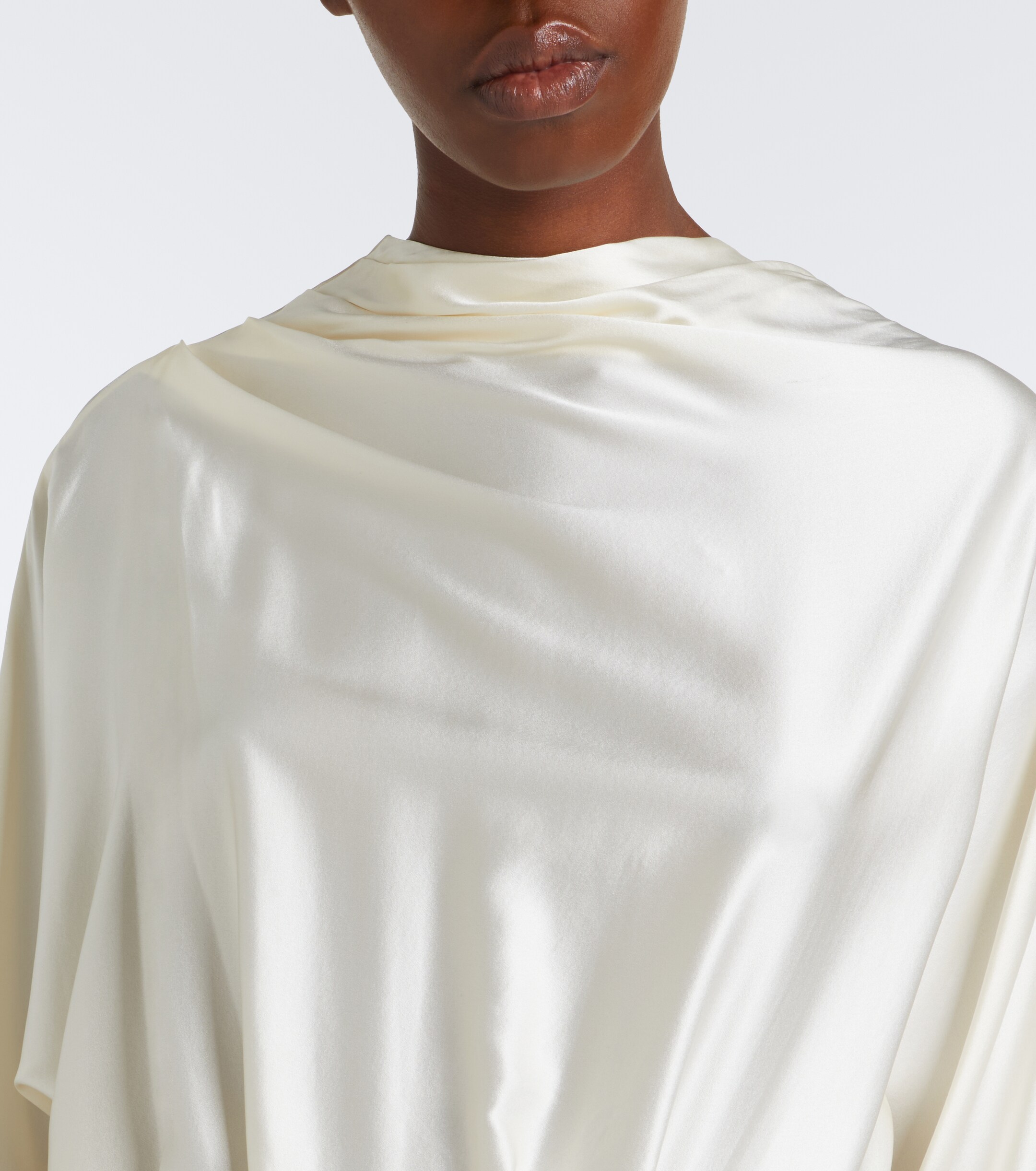 Staud Staud Phoebe draped silk-blend midi dress