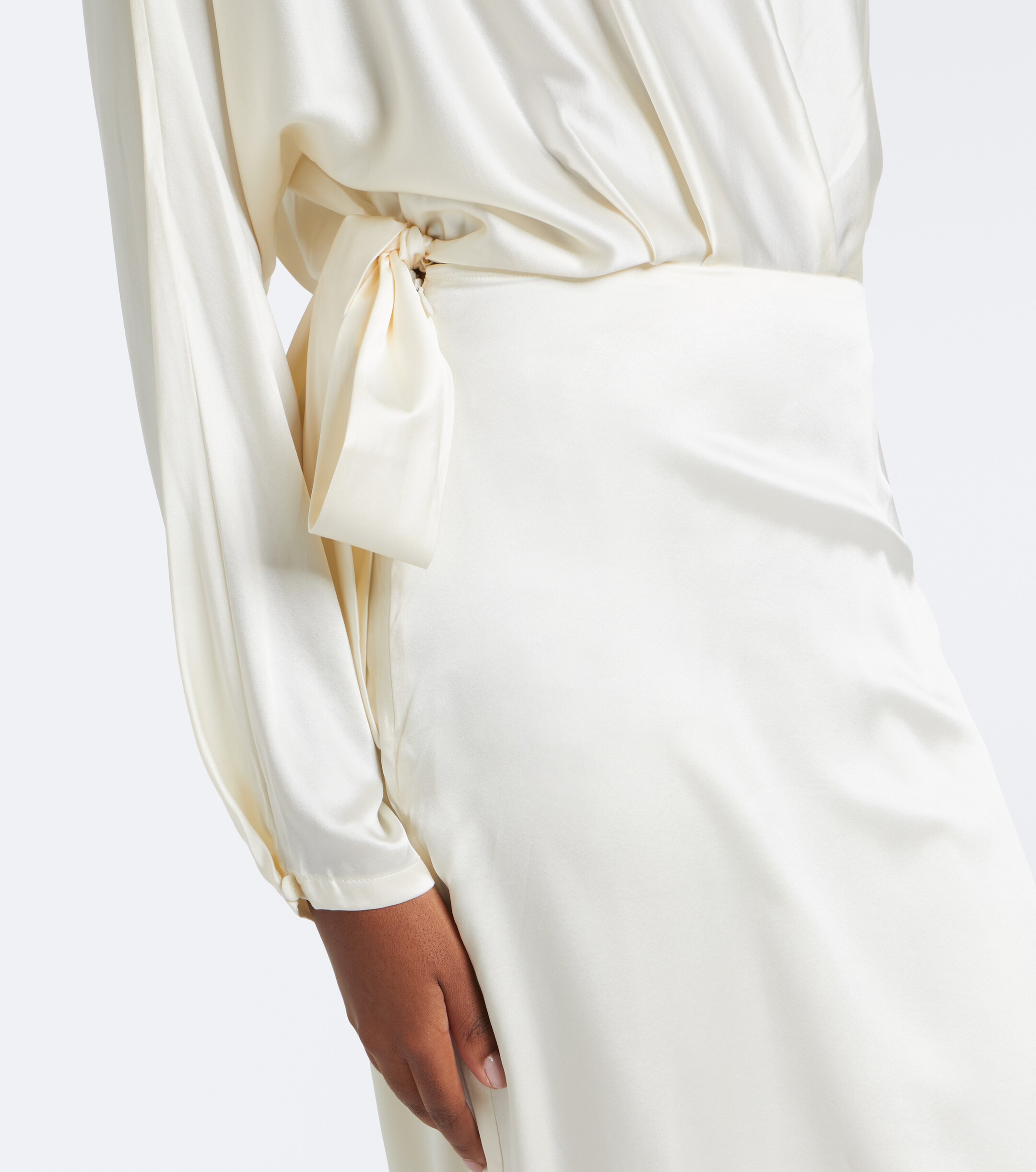 Staud Staud Phoebe draped silk-blend midi dress
