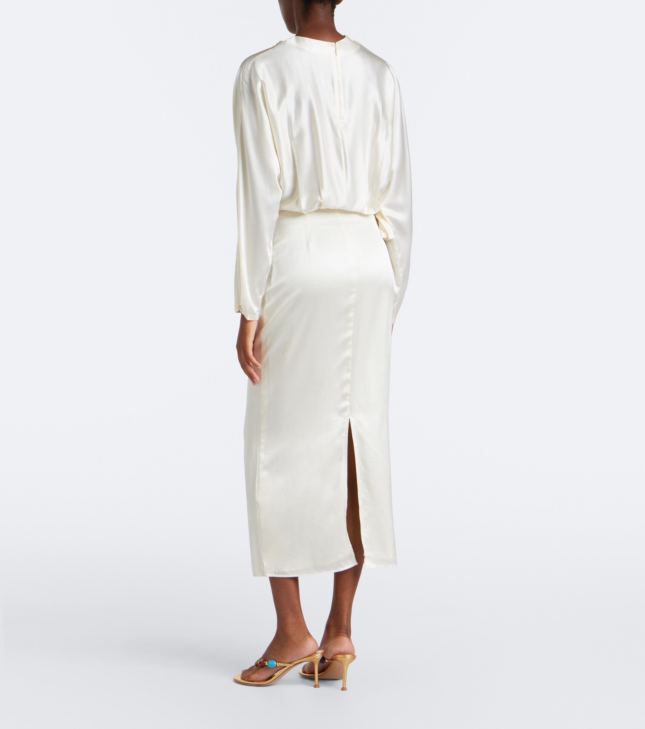 Staud Staud Phoebe draped silk-blend midi dress
