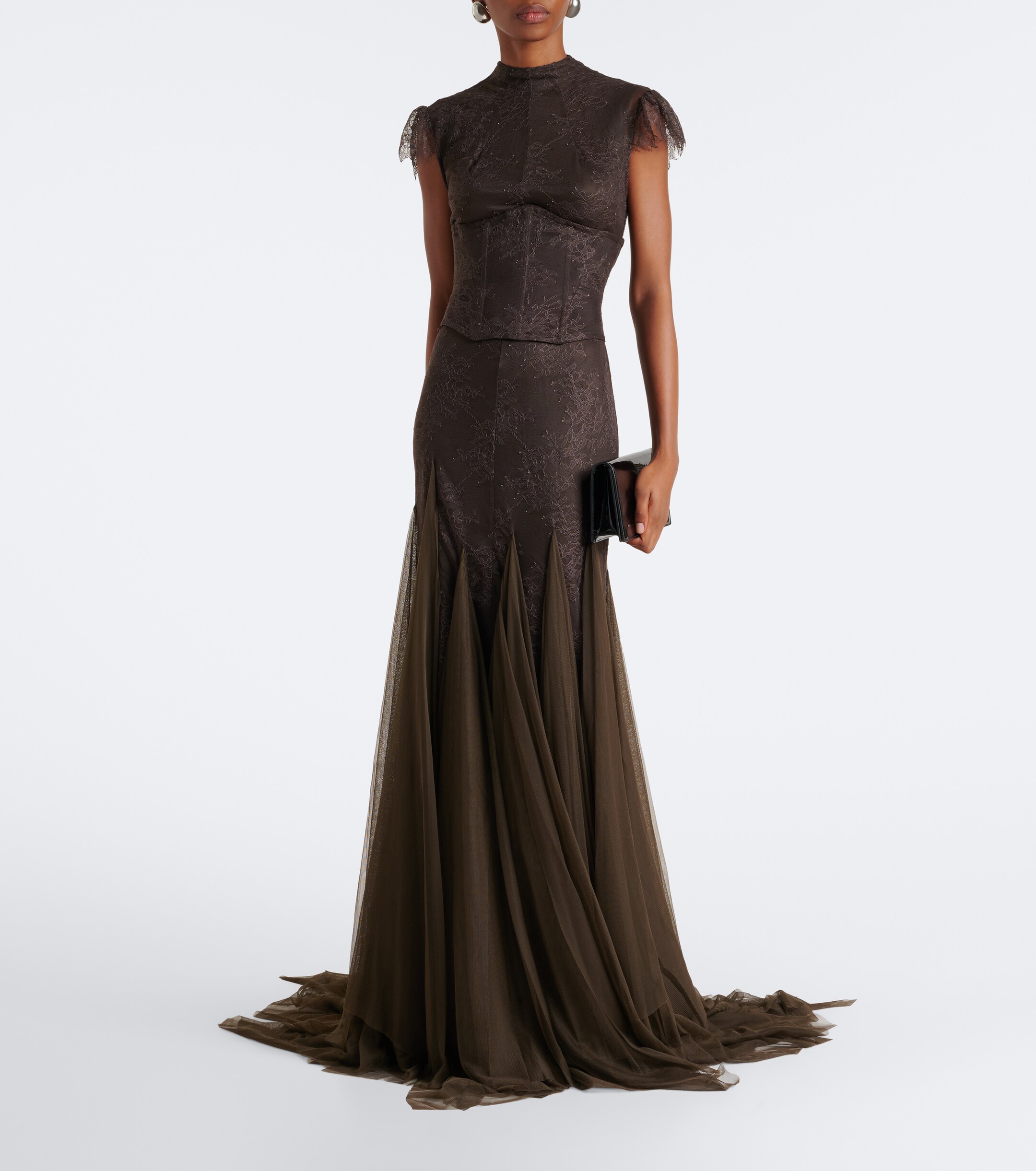 DE LA VALI De La Vali Zephyra lace and tulle gown