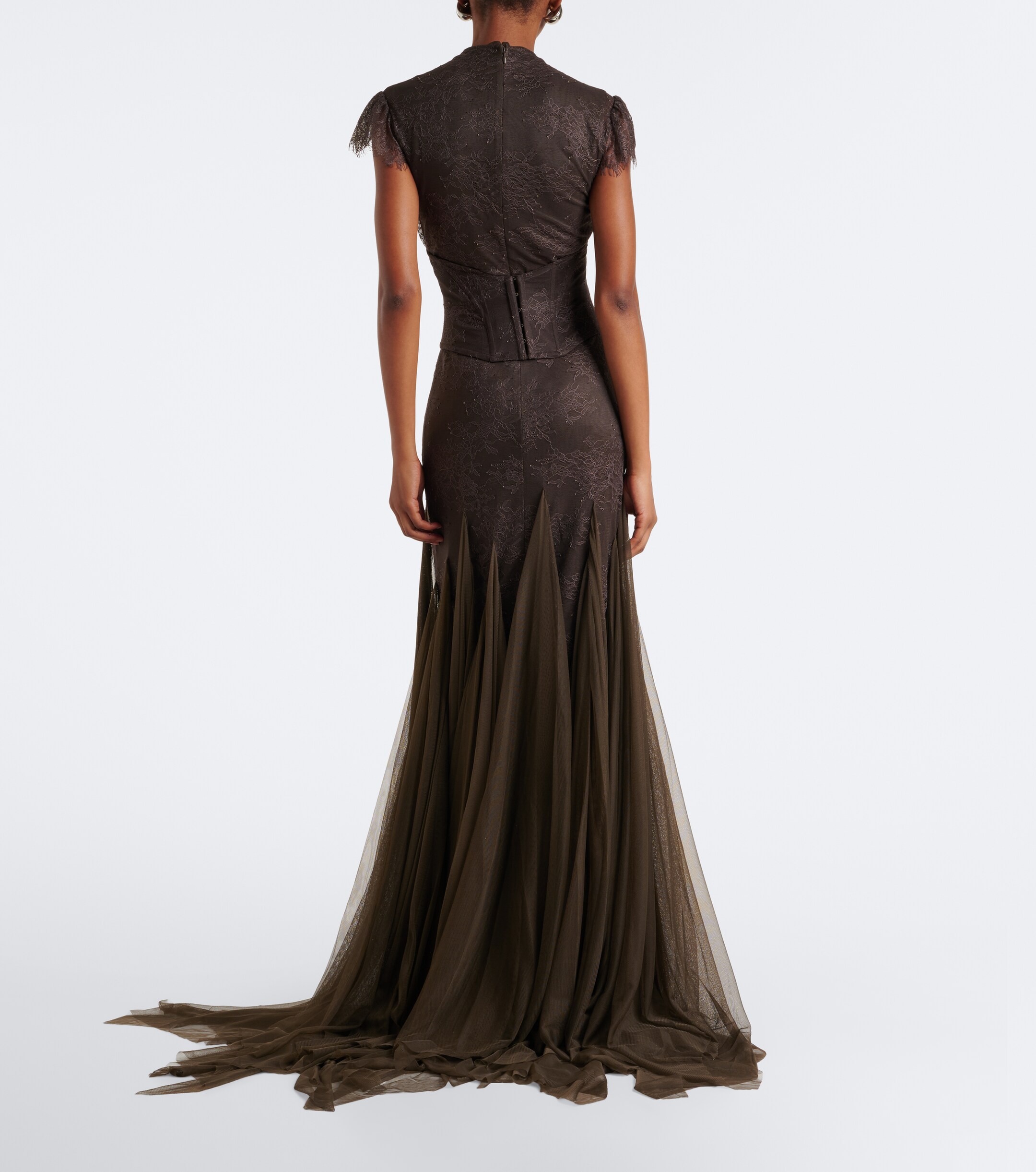 DE LA VALI De La Vali Zephyra lace and tulle gown