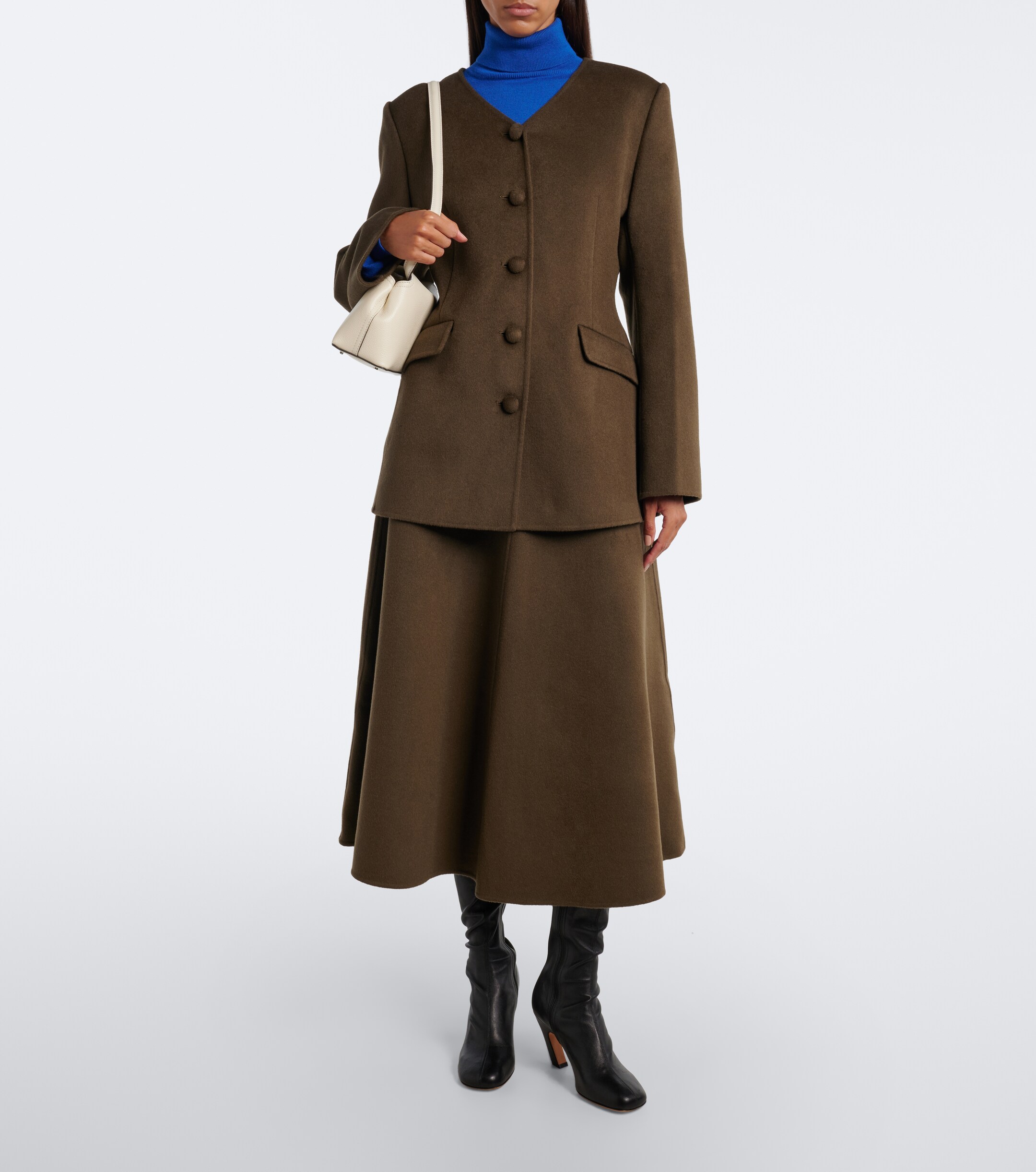 LISA YANG Lisa Yang Doublé wool and cashmere midi skirt