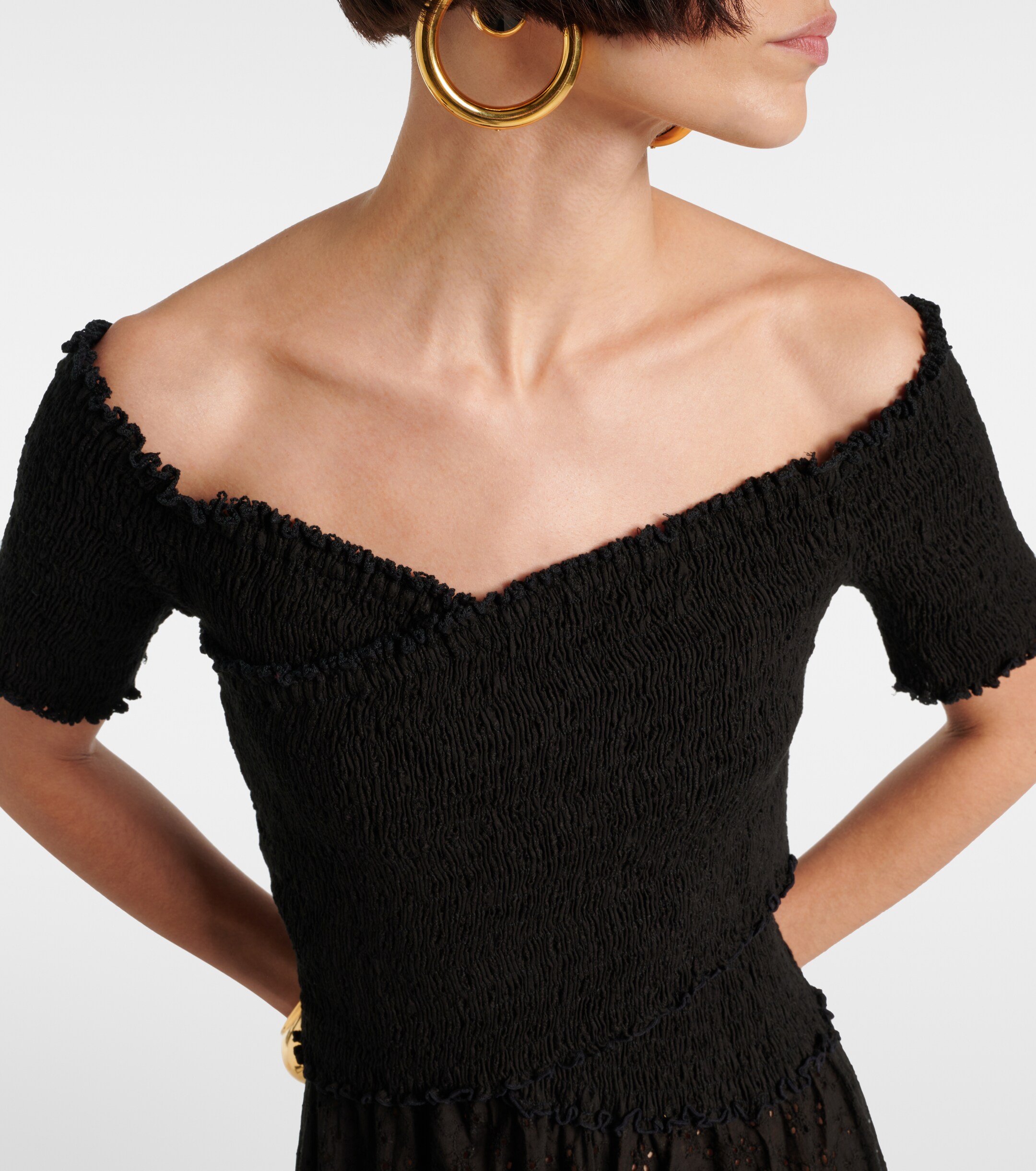 Poupette St Barth Soledad smocked cotton midi dress
