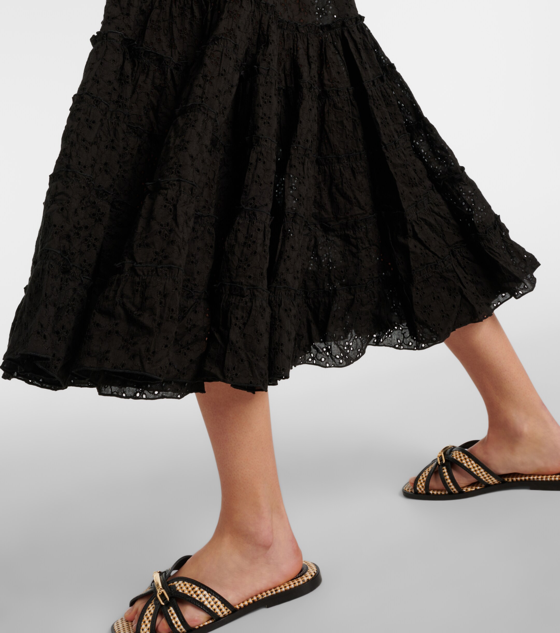 Poupette St Barth Soledad smocked cotton midi dress