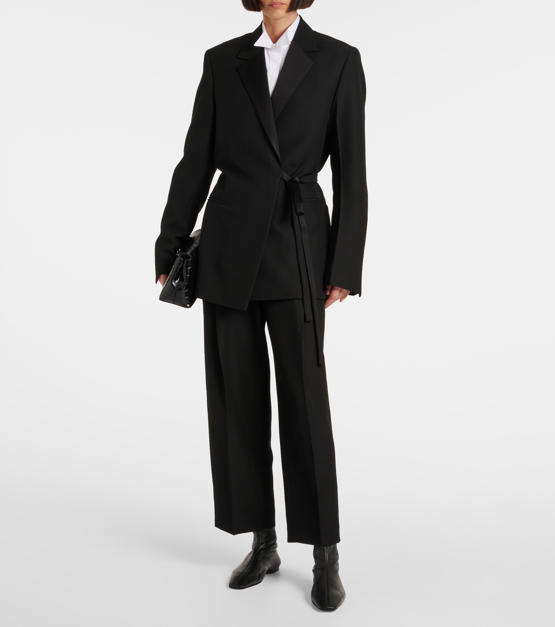 TOTEME High-rise twill straight pants