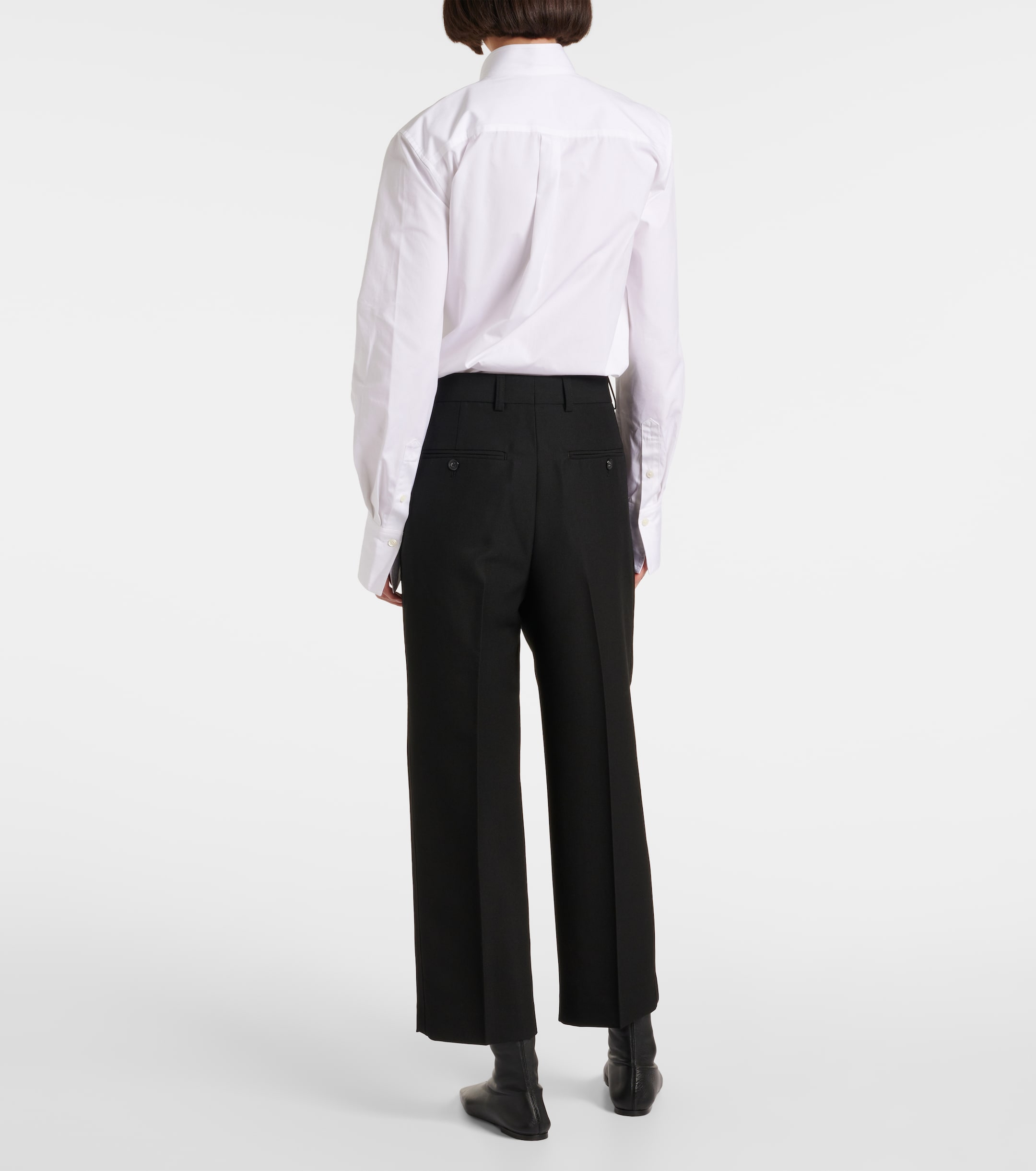 TOTEME High-rise twill straight pants thumbnail