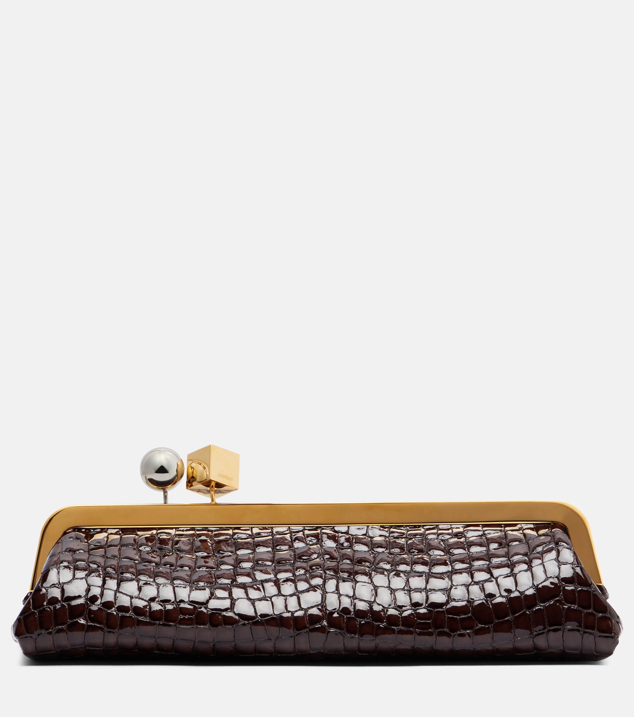 Jacquemus Salon croc-effect leather clutch