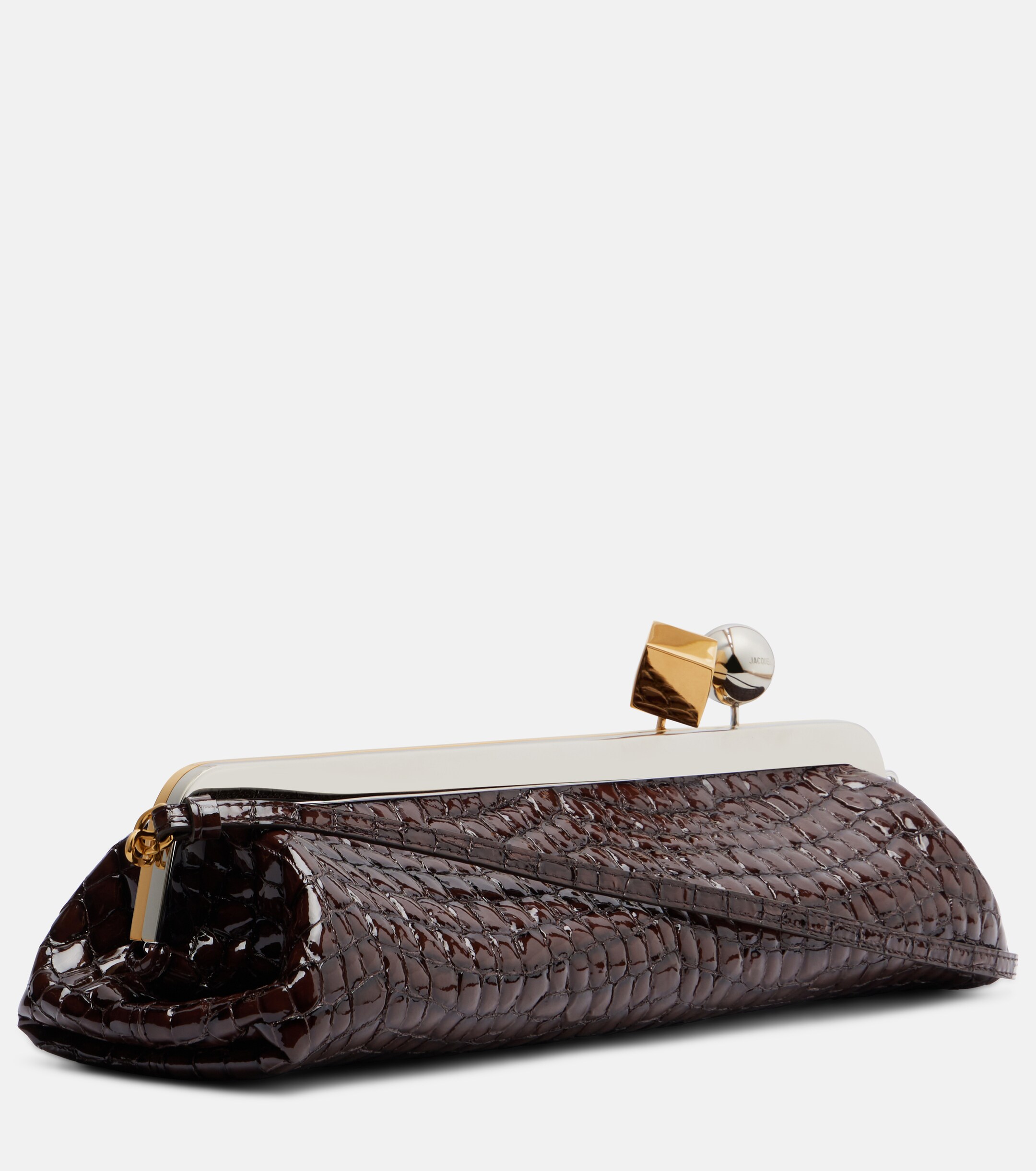 Jacquemus Salon croc-effect leather clutch