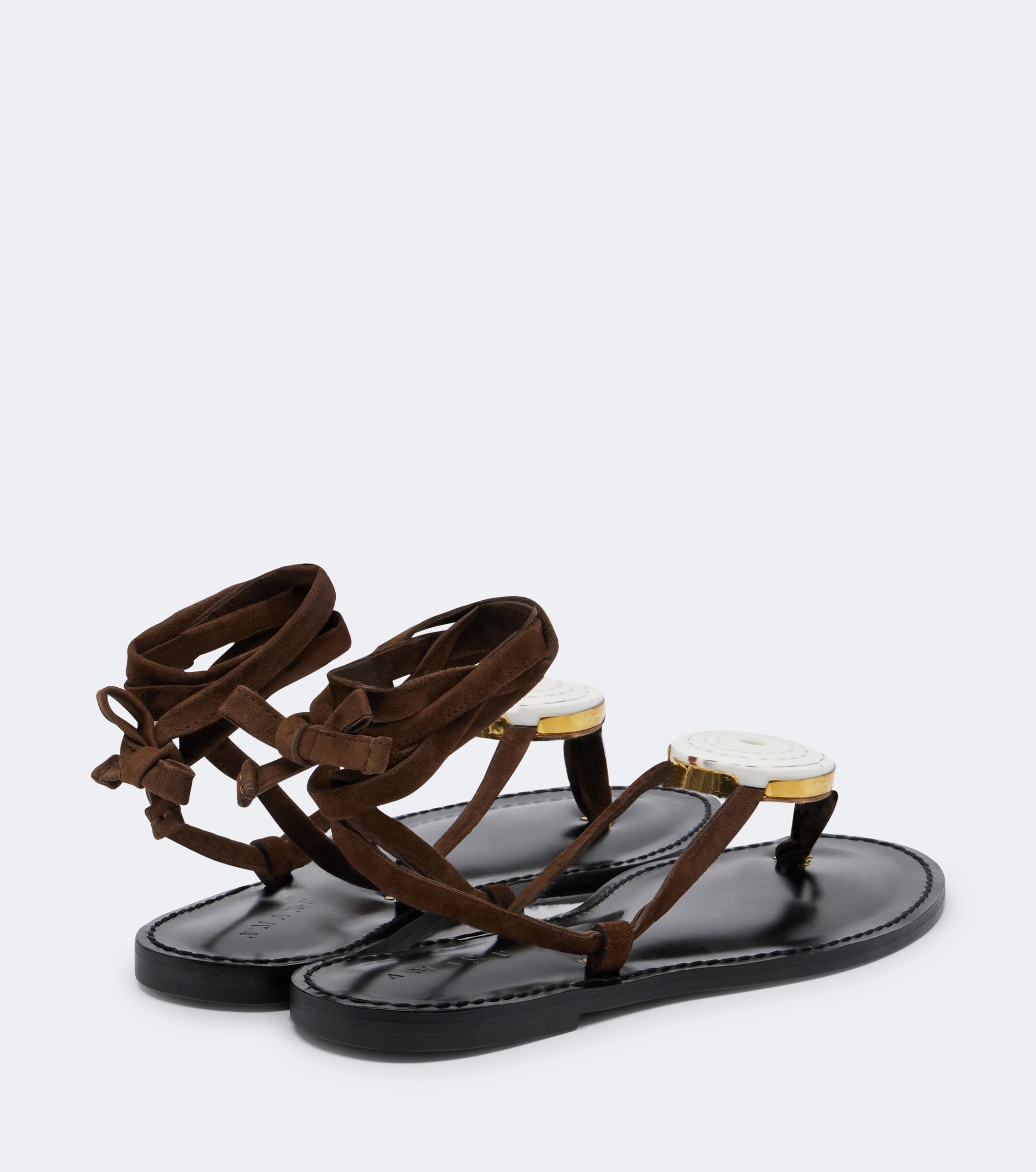 AMANU Amanu Vamizi embellished suede thong sandals