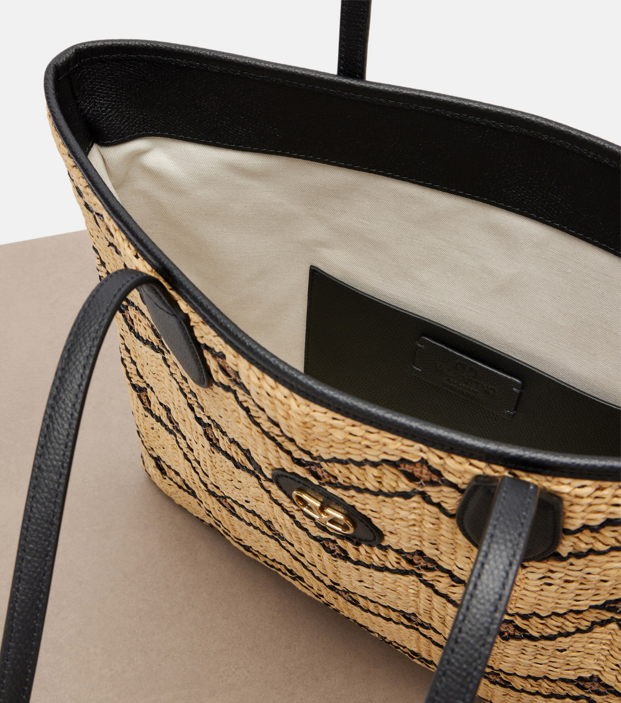 Valentino Garavani VLogo N/S Medium raffia tote bag thumbnail