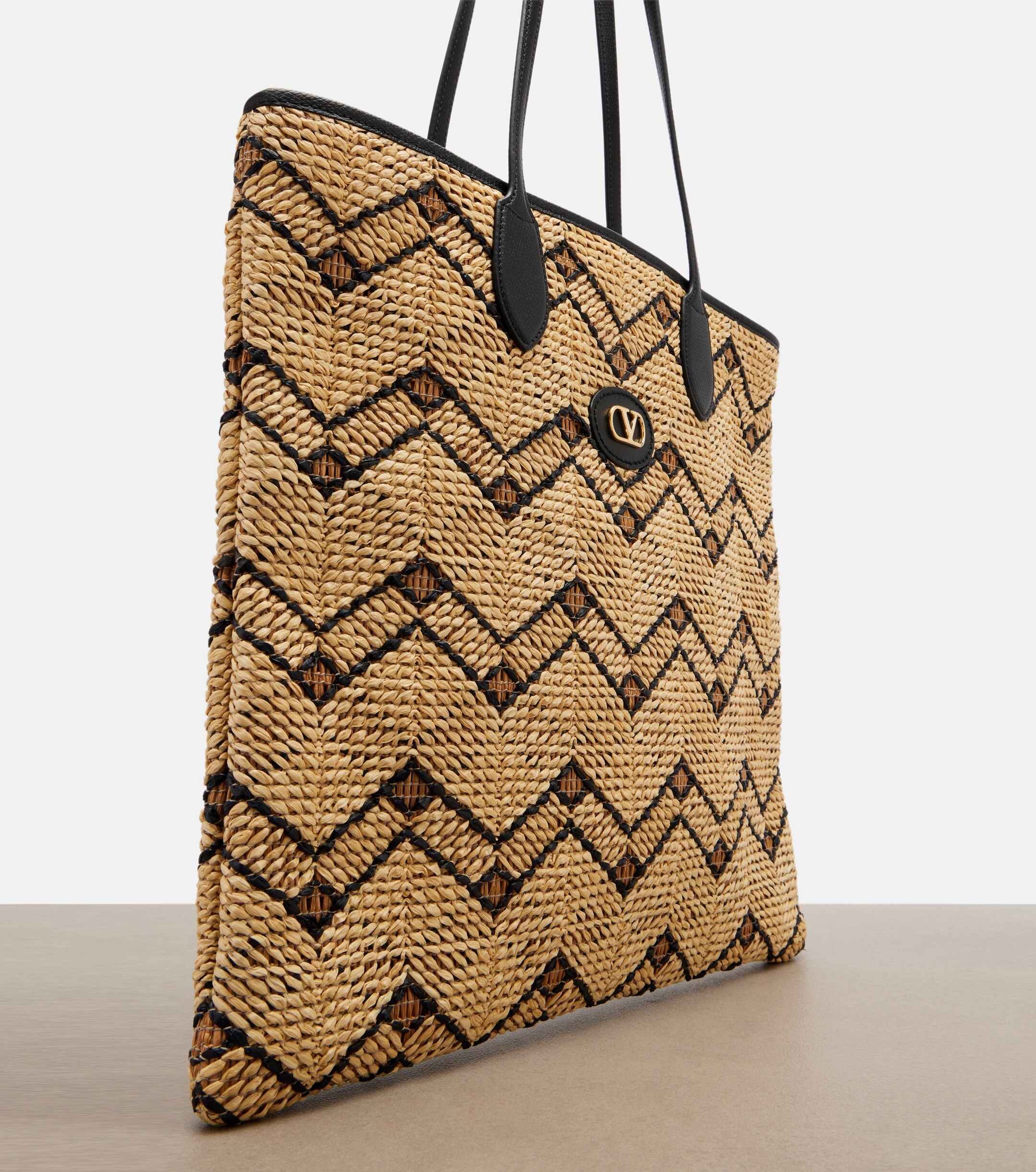 Valentino Garavani VLogo N/S Medium raffia tote bag thumbnail
