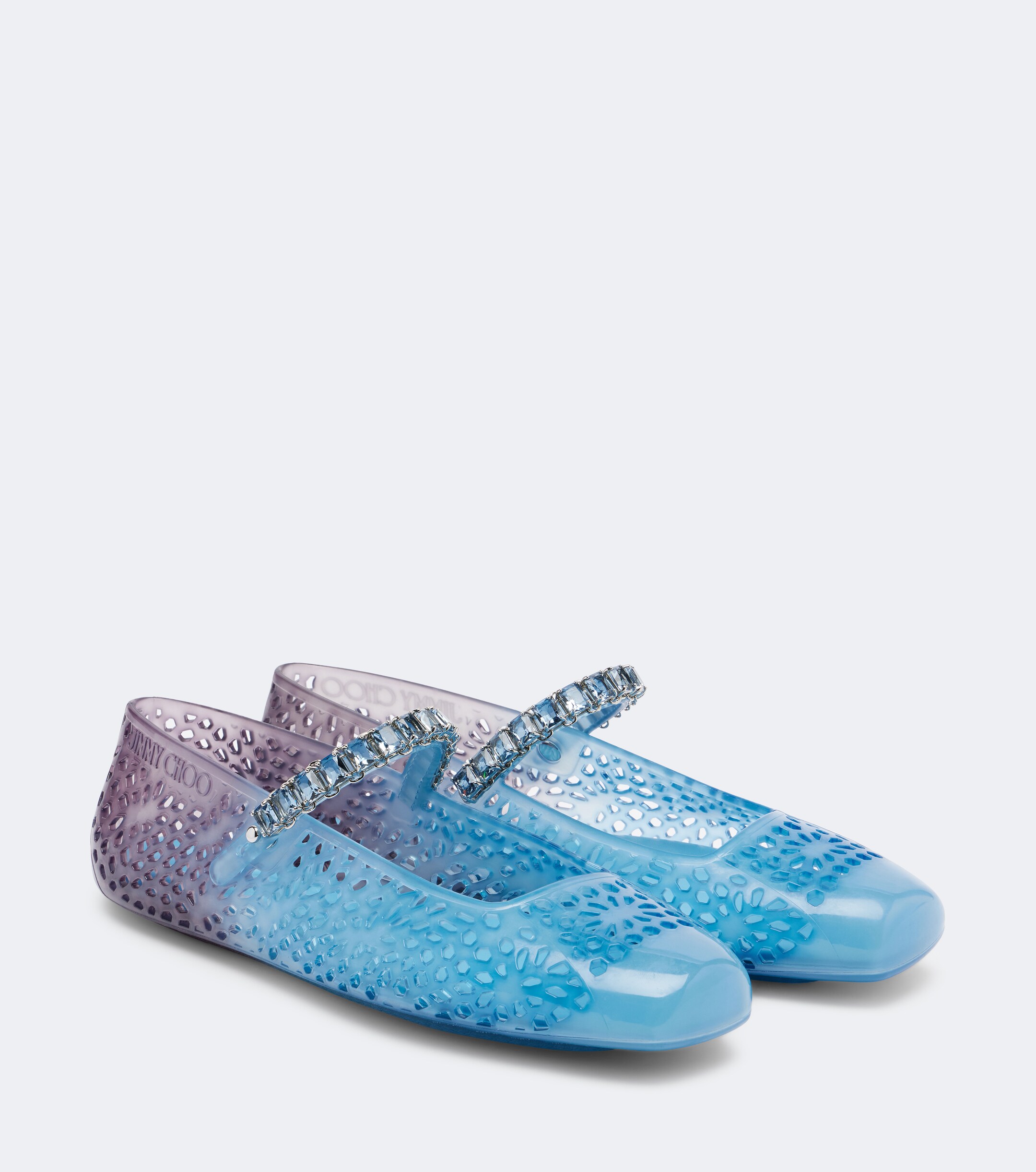 JIMMY CHOO Jimmy Choo Jelly crystal-embellished ballet flats