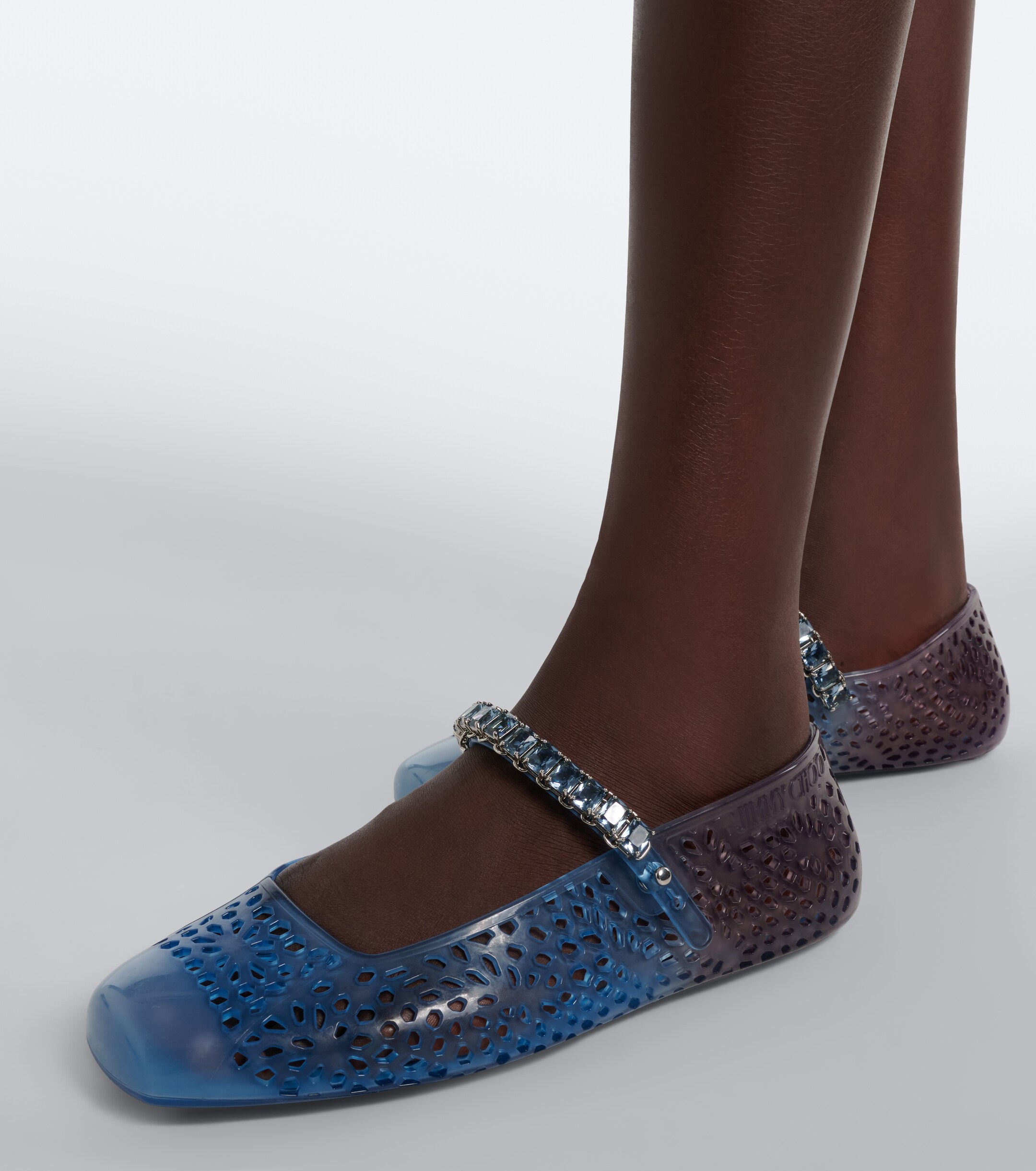 JIMMY CHOO Jimmy Choo Jelly crystal-embellished ballet flats