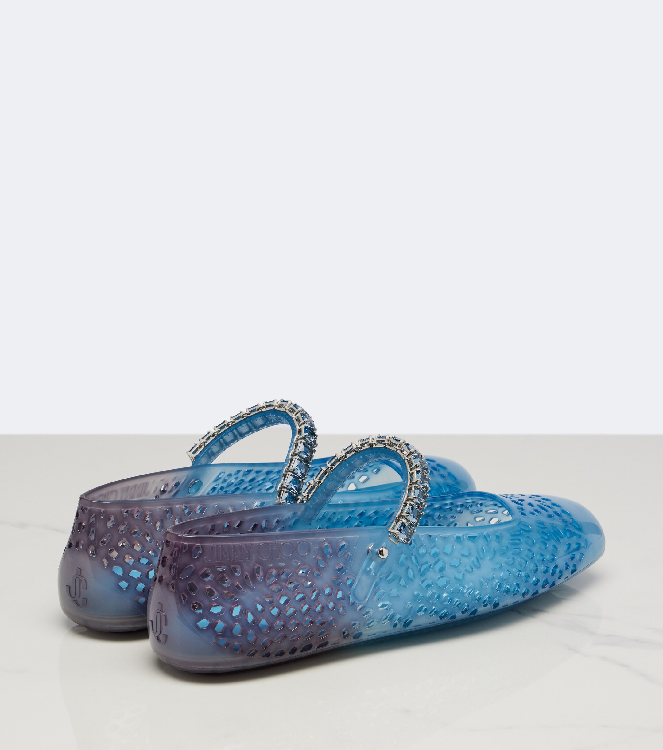 JIMMY CHOO Jimmy Choo Jelly crystal-embellished ballet flats