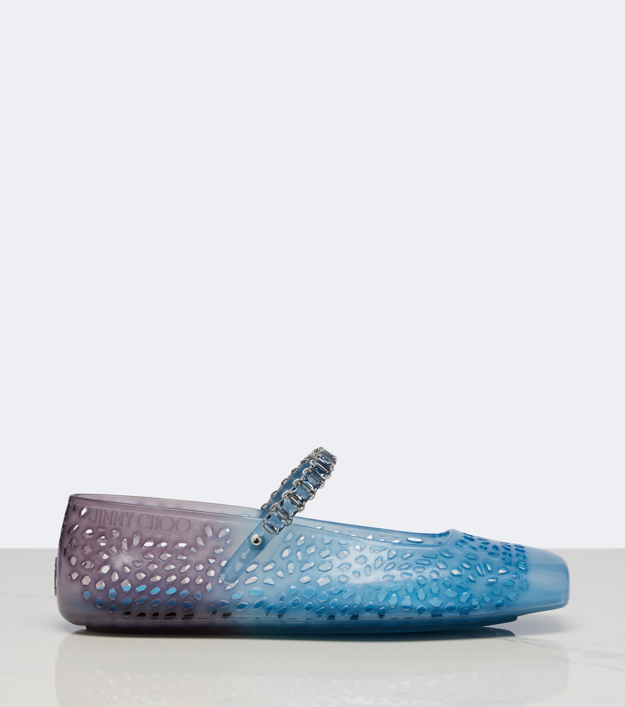 JIMMY CHOO Jimmy Choo Jelly crystal-embellished ballet flats