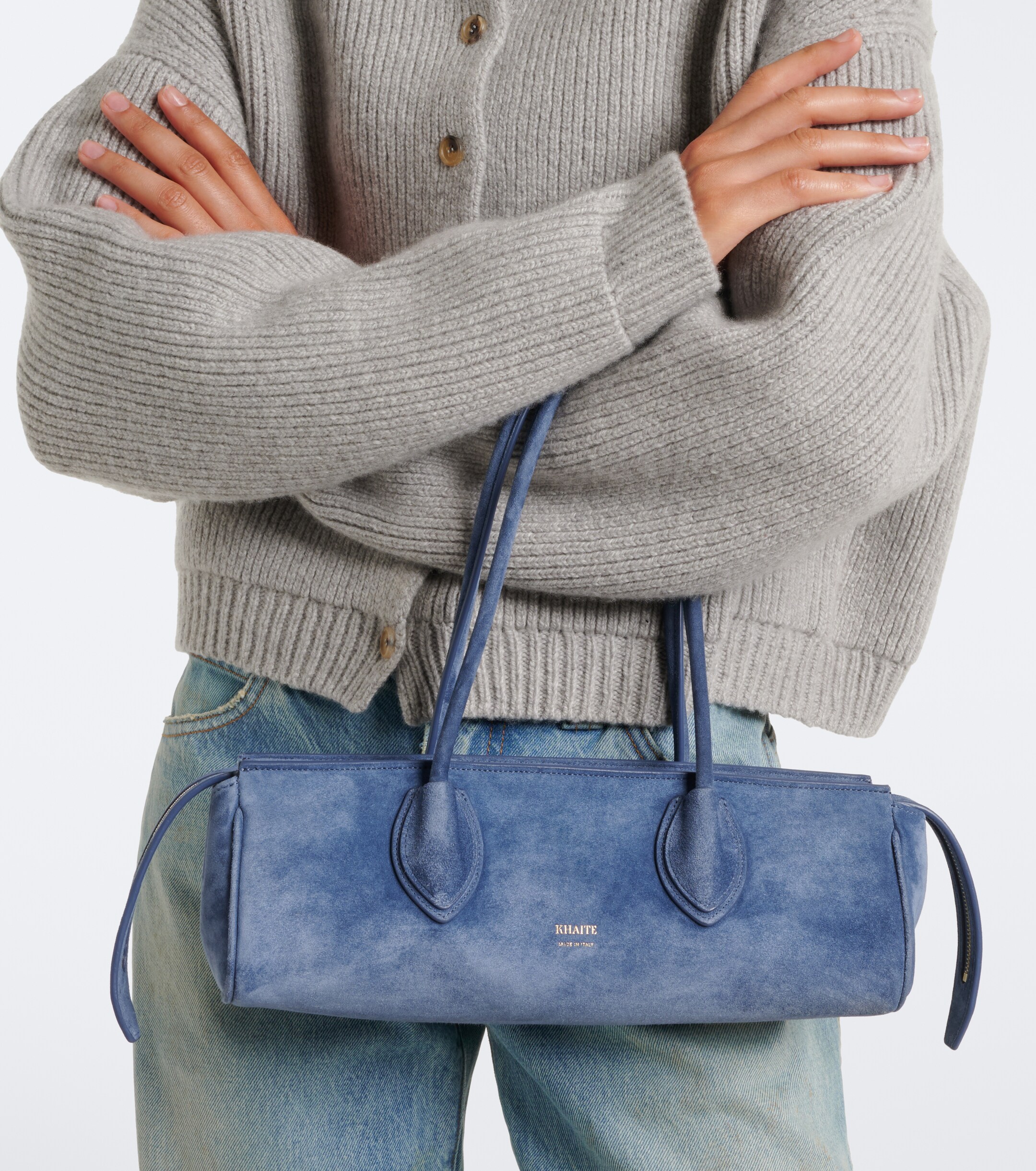 KHAITE Khaite Donna Medium suede shoulder bag