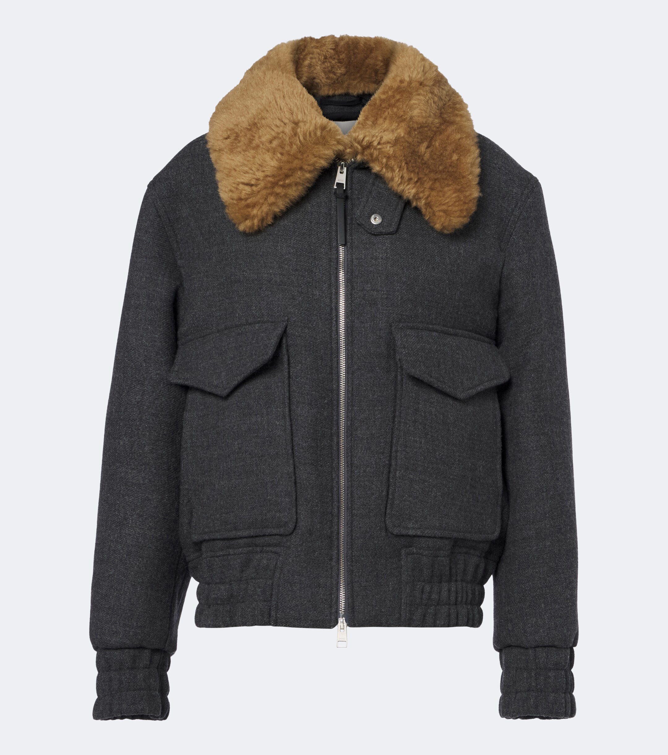 Ami Paris Ami Paris Shearling-trimmed virgin wool blouson jacket