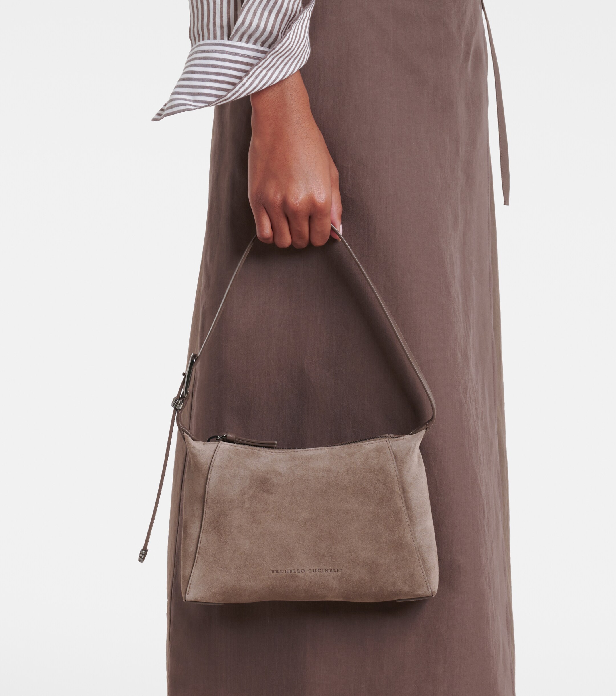 Brunello Cucinelli Duo Small suede shoulder bag