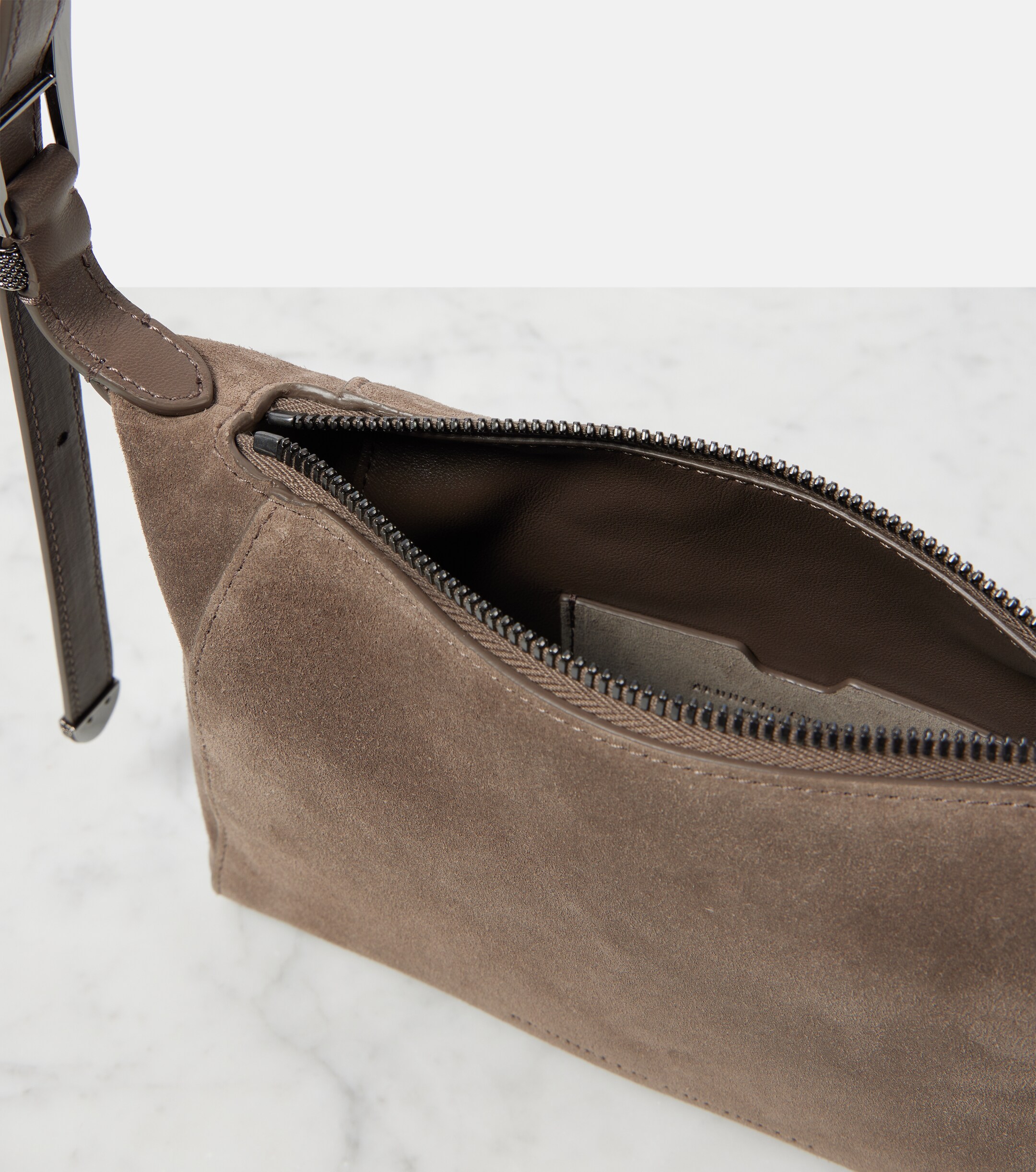 Brunello Cucinelli Duo Small suede shoulder bag