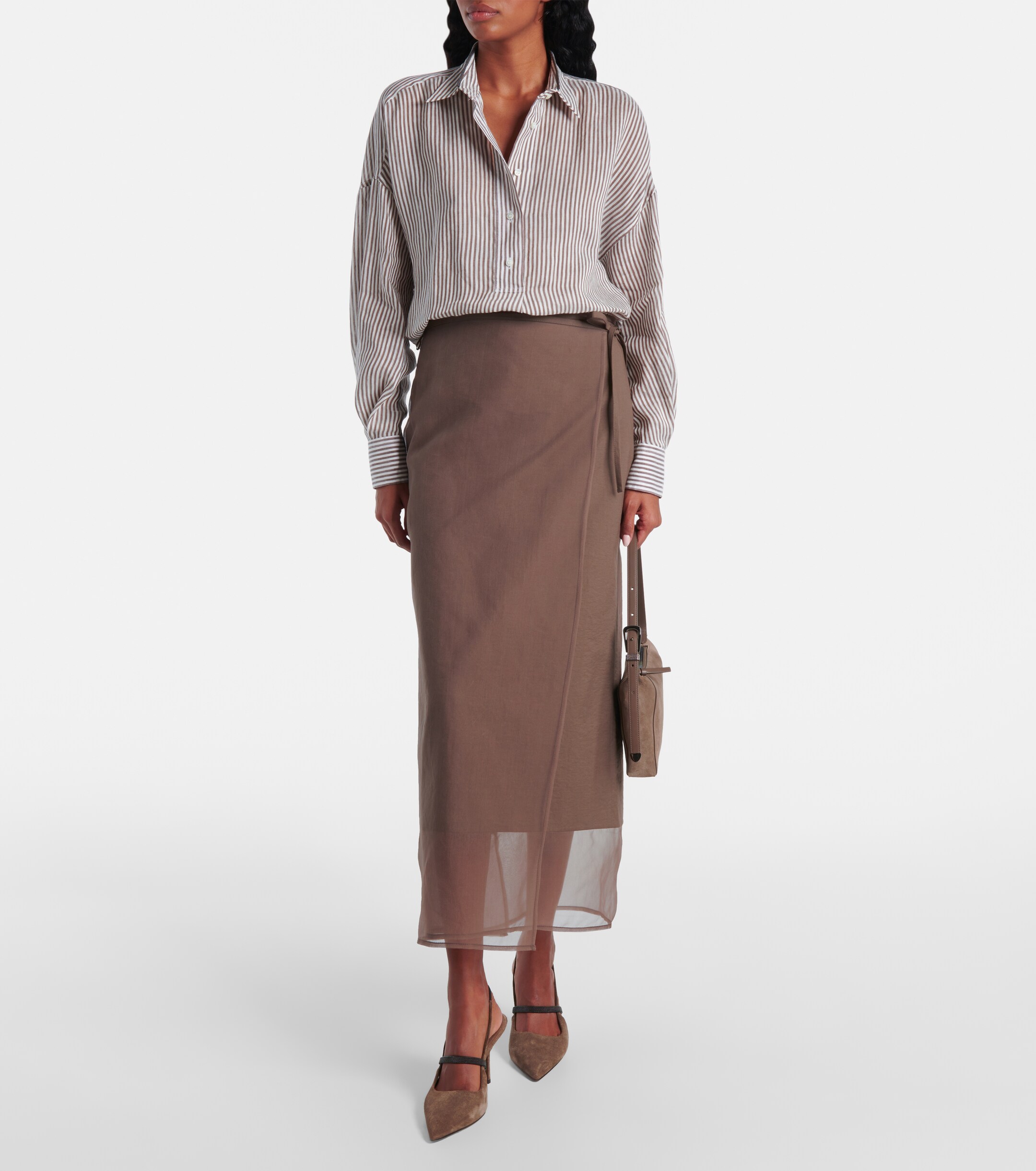 Brunello Cucinelli Duo Small suede shoulder bag