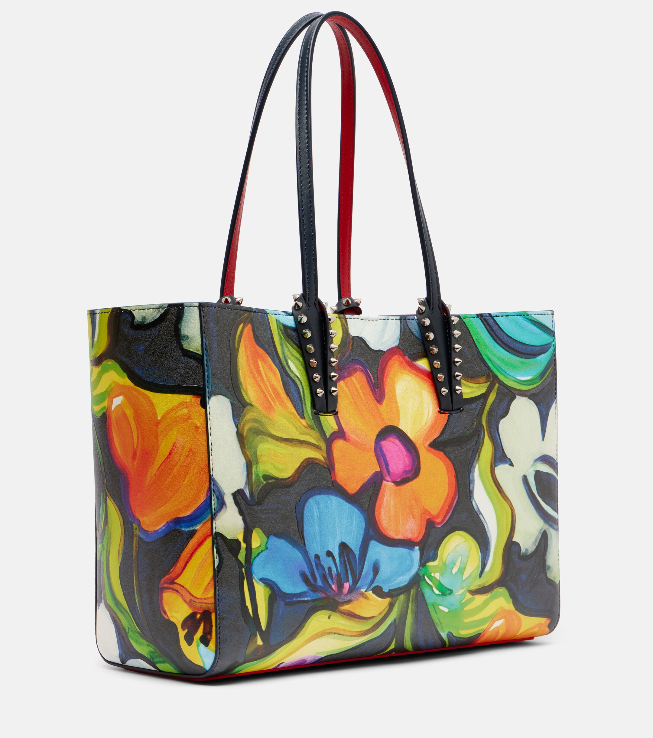CHRISTIAN LOUBOUTIN Cabata Small floral leather tote bag