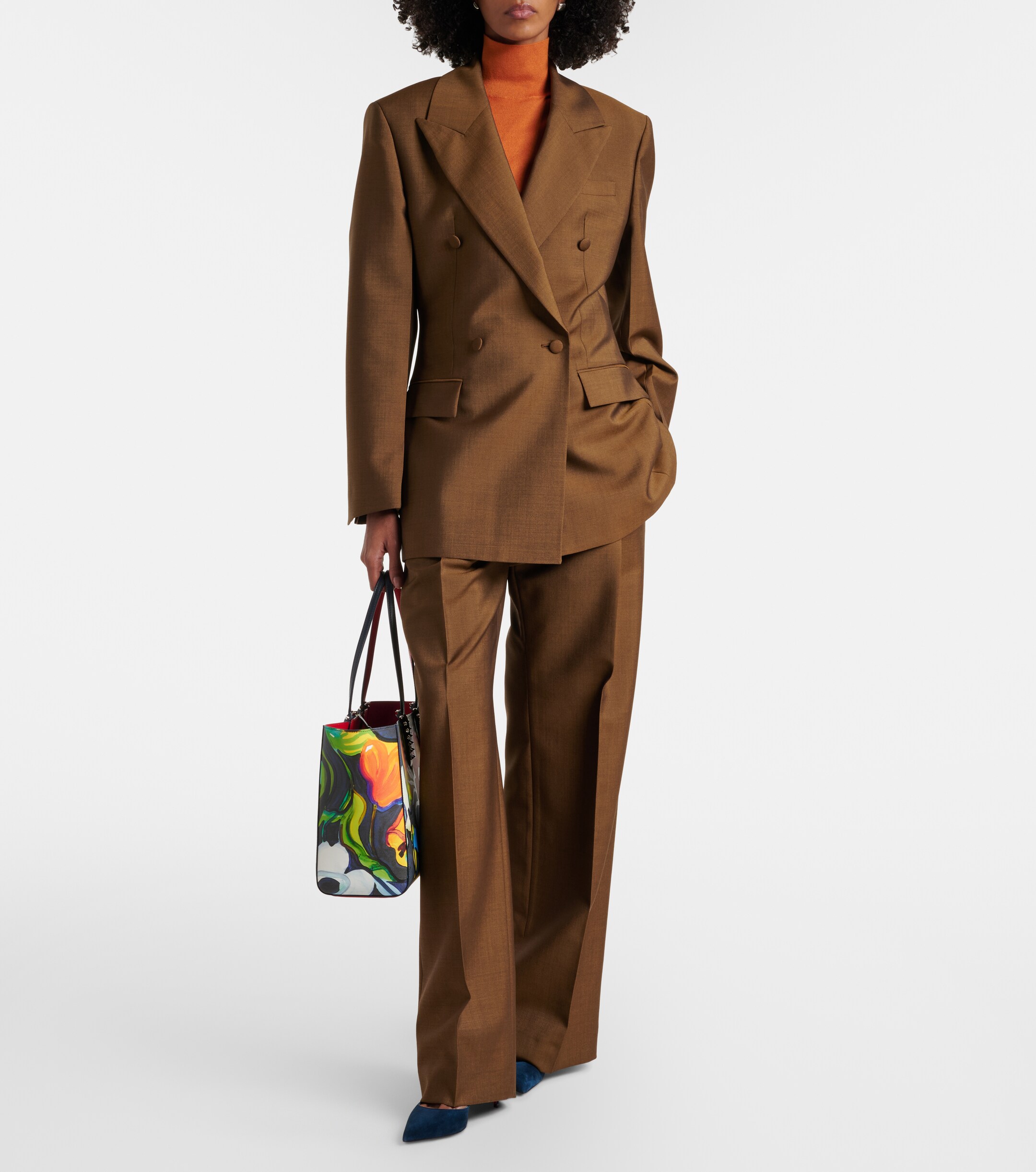 CHRISTIAN LOUBOUTIN Cabata Small floral leather tote bag