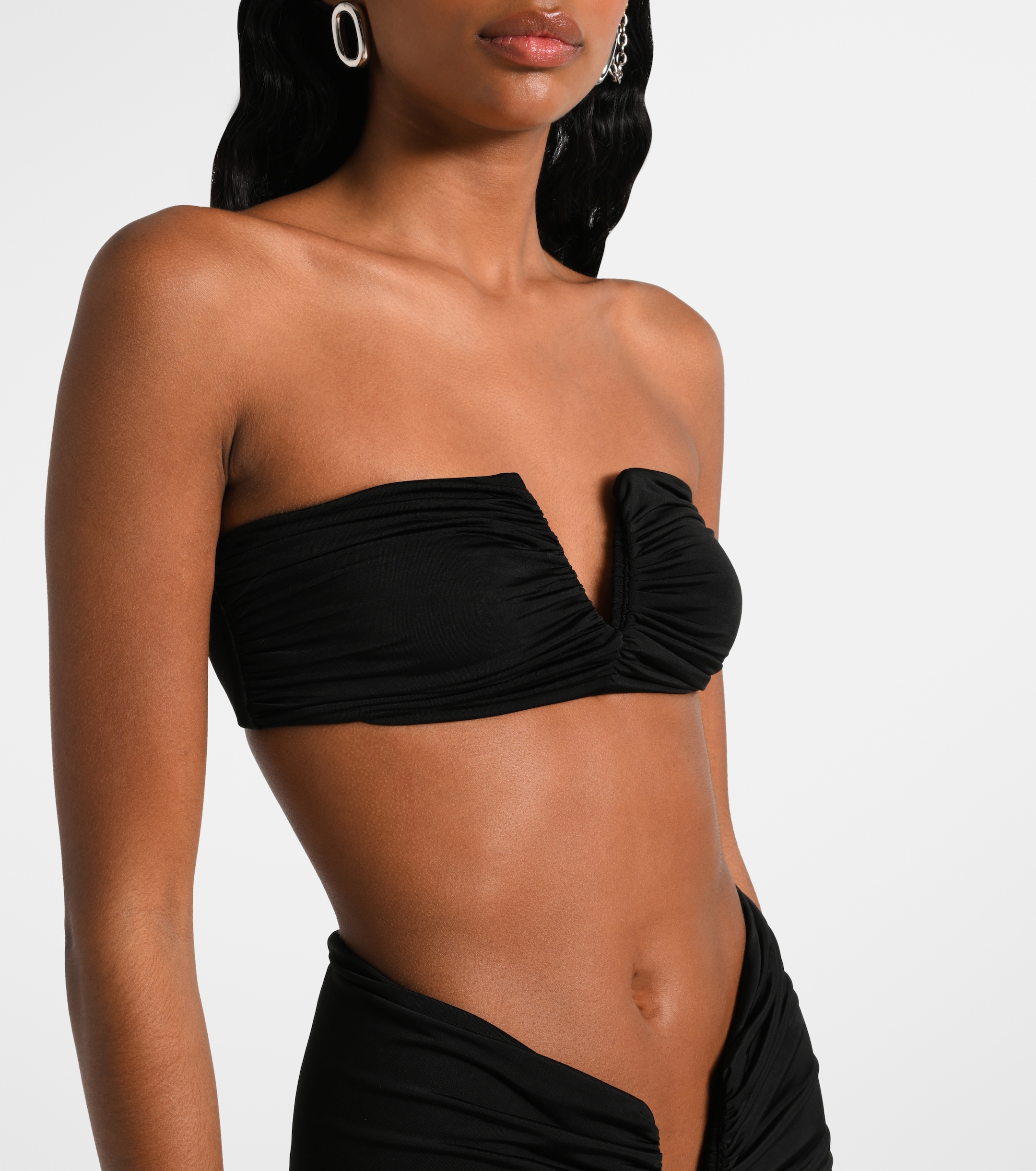 Jade Swim Clara ruched jersey bandeau top thumbnail