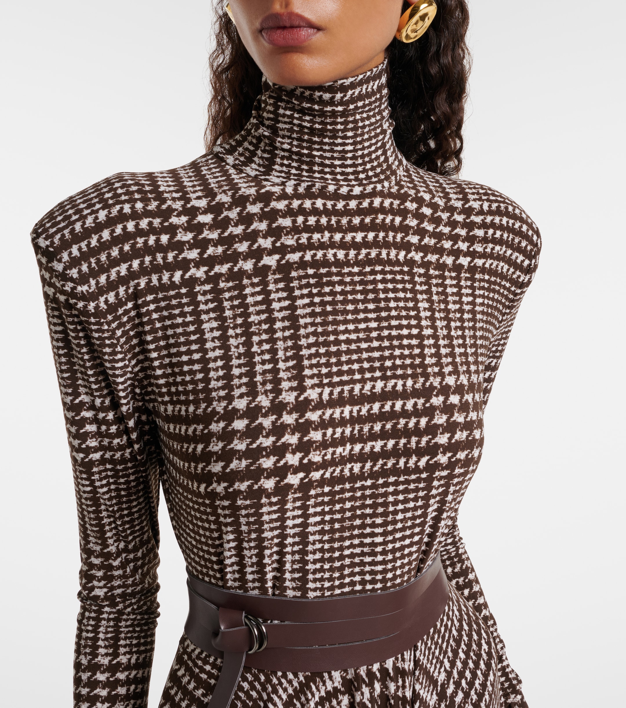 norma kamali belted turtleneck midi dress Norma Kamali Turtleneck Gown