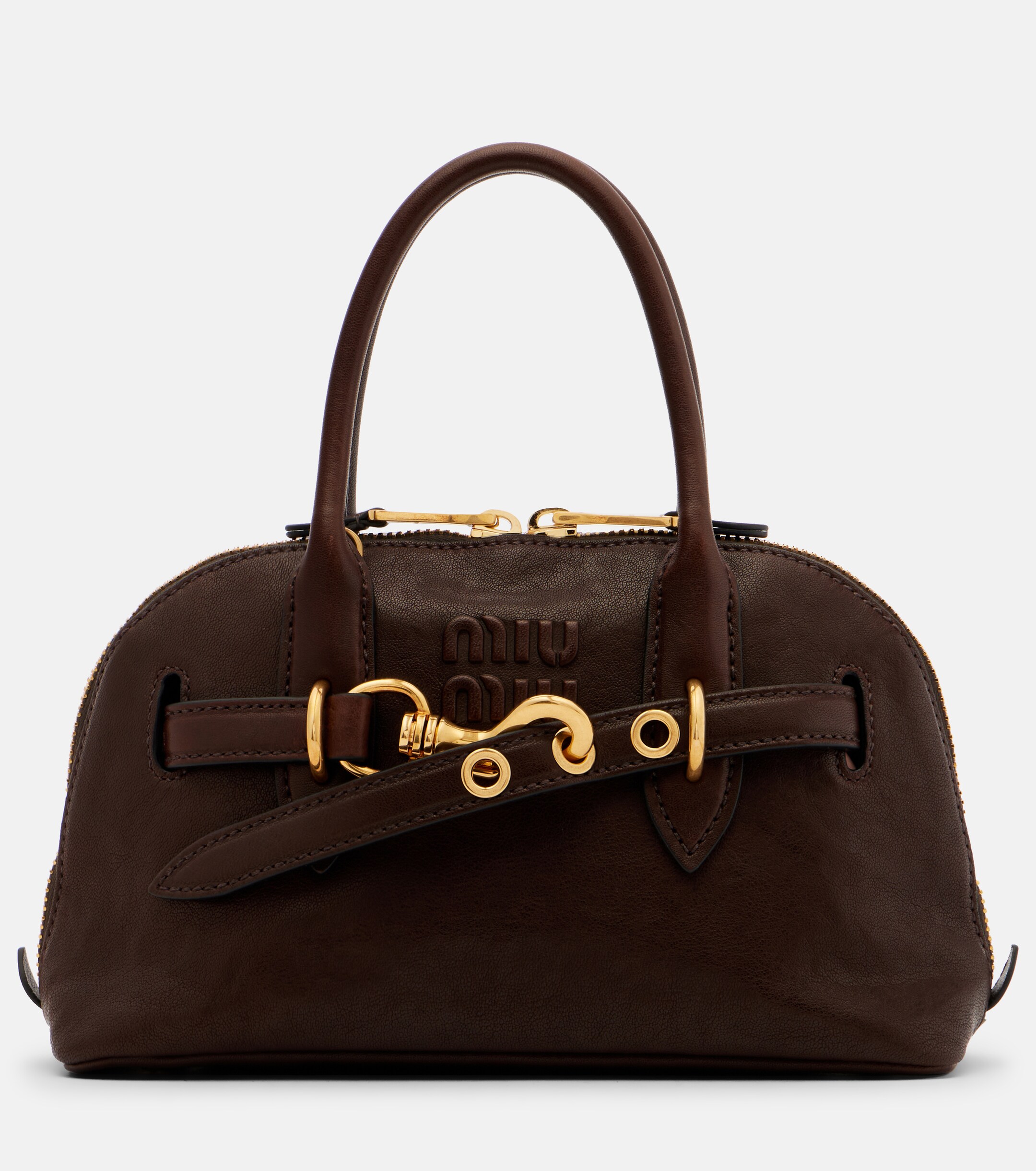 Miu Miu Aventure leather tote bag