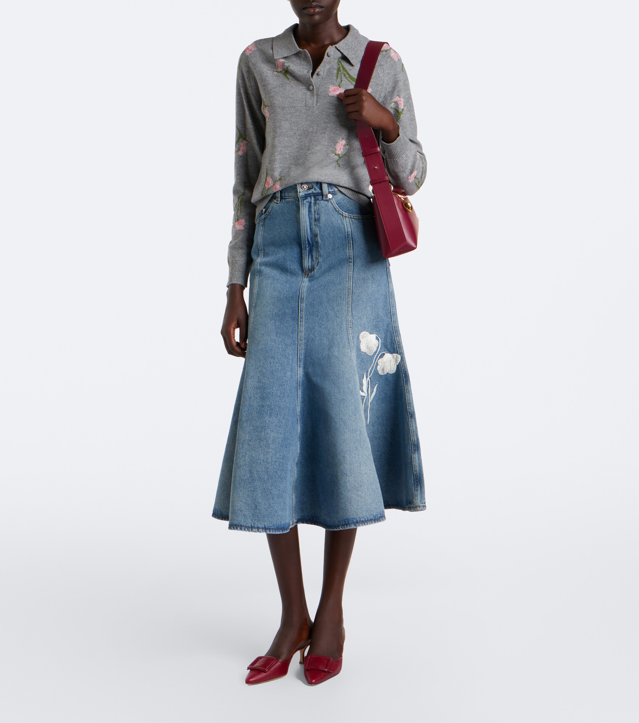 Erdem Bloom East West Medium leather shoulder bag